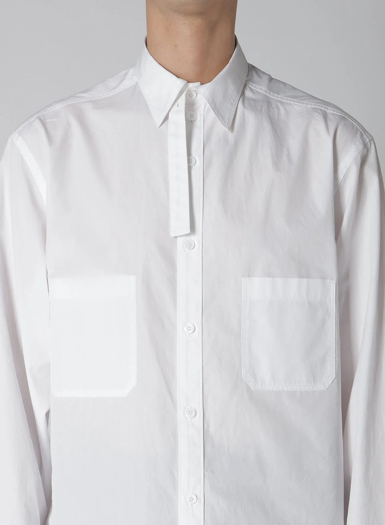 CHAIN STITCHING HEM FACING BLOUSE sold by Yohji Yamamoto product image thumbnail 4