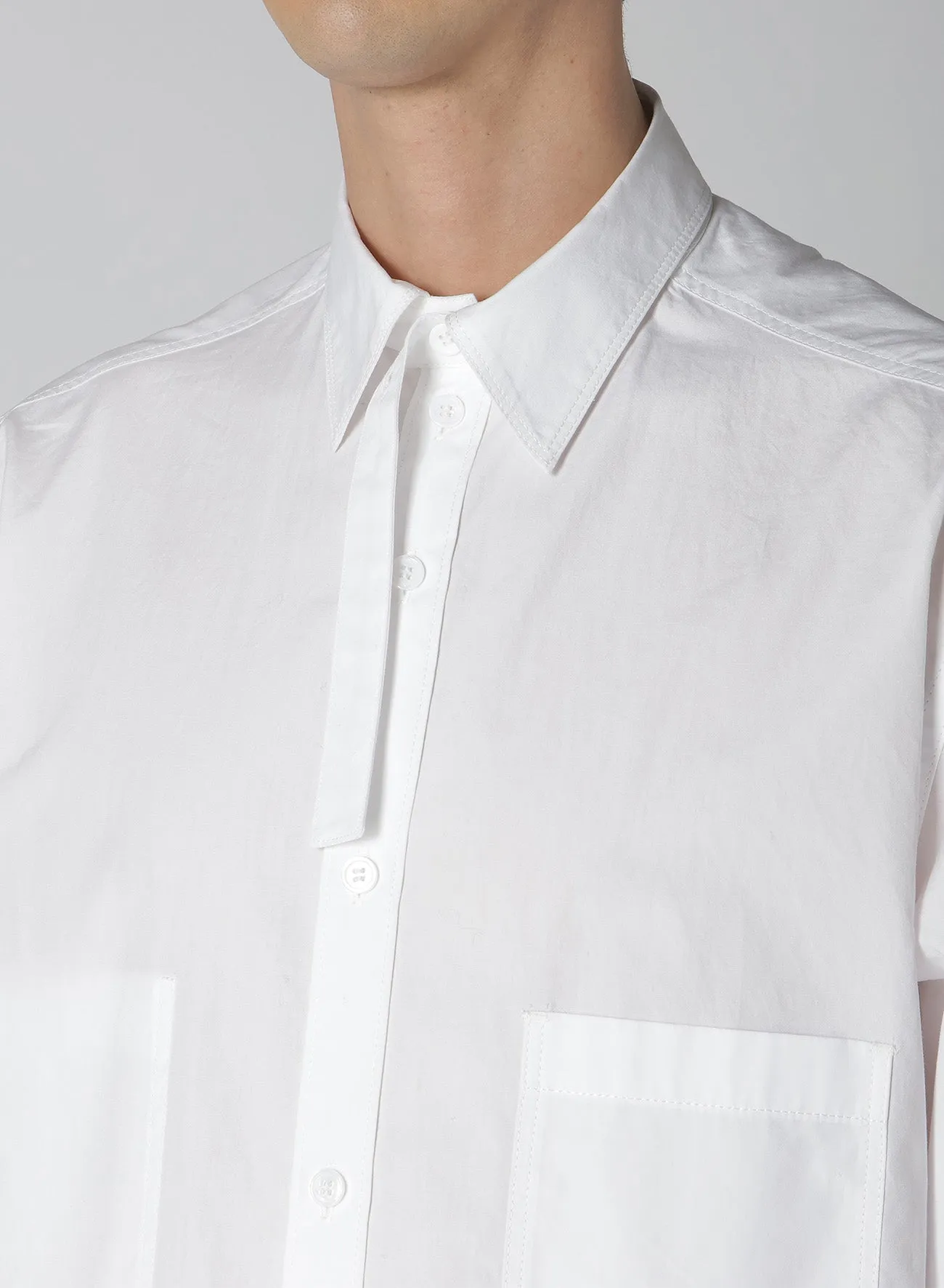 CHAIN STITCHING HEM FACING BLOUSE sold by Yohji Yamamoto product image thumbnail 3