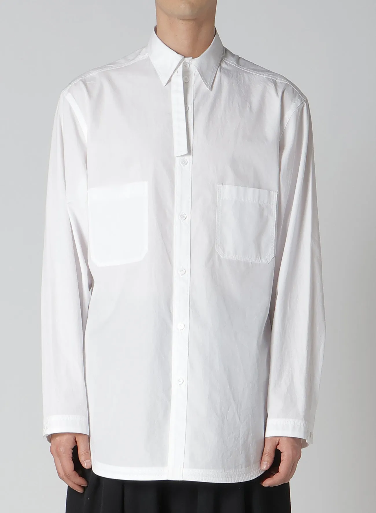 CHAIN STITCHING HEM FACING BLOUSE sold by Yohji Yamamoto product image thumbnail 2