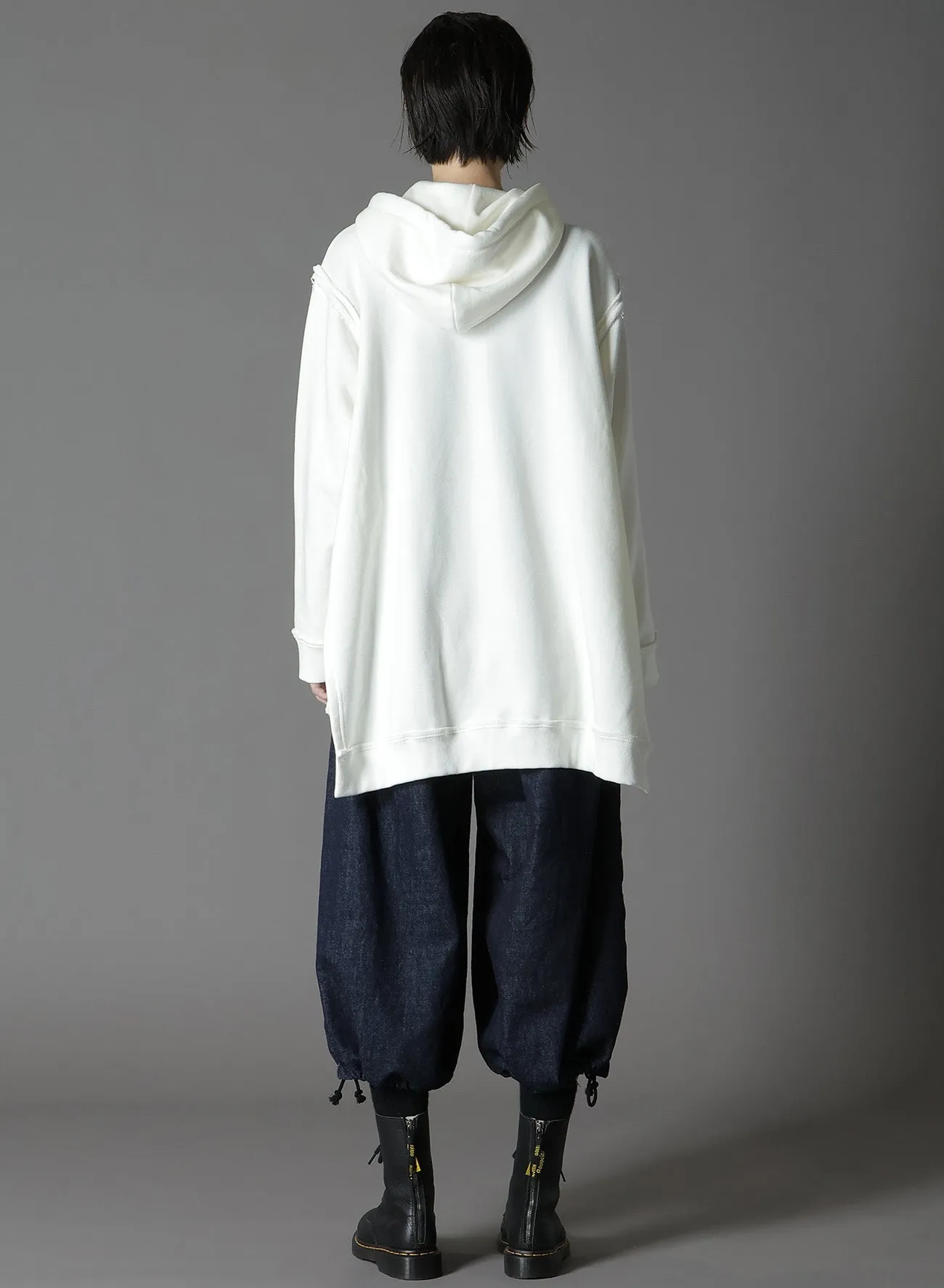 ULTIMA FLEECE TRUNCATED HOODIE sold by Yohji Yamamoto product image thumbnail 4