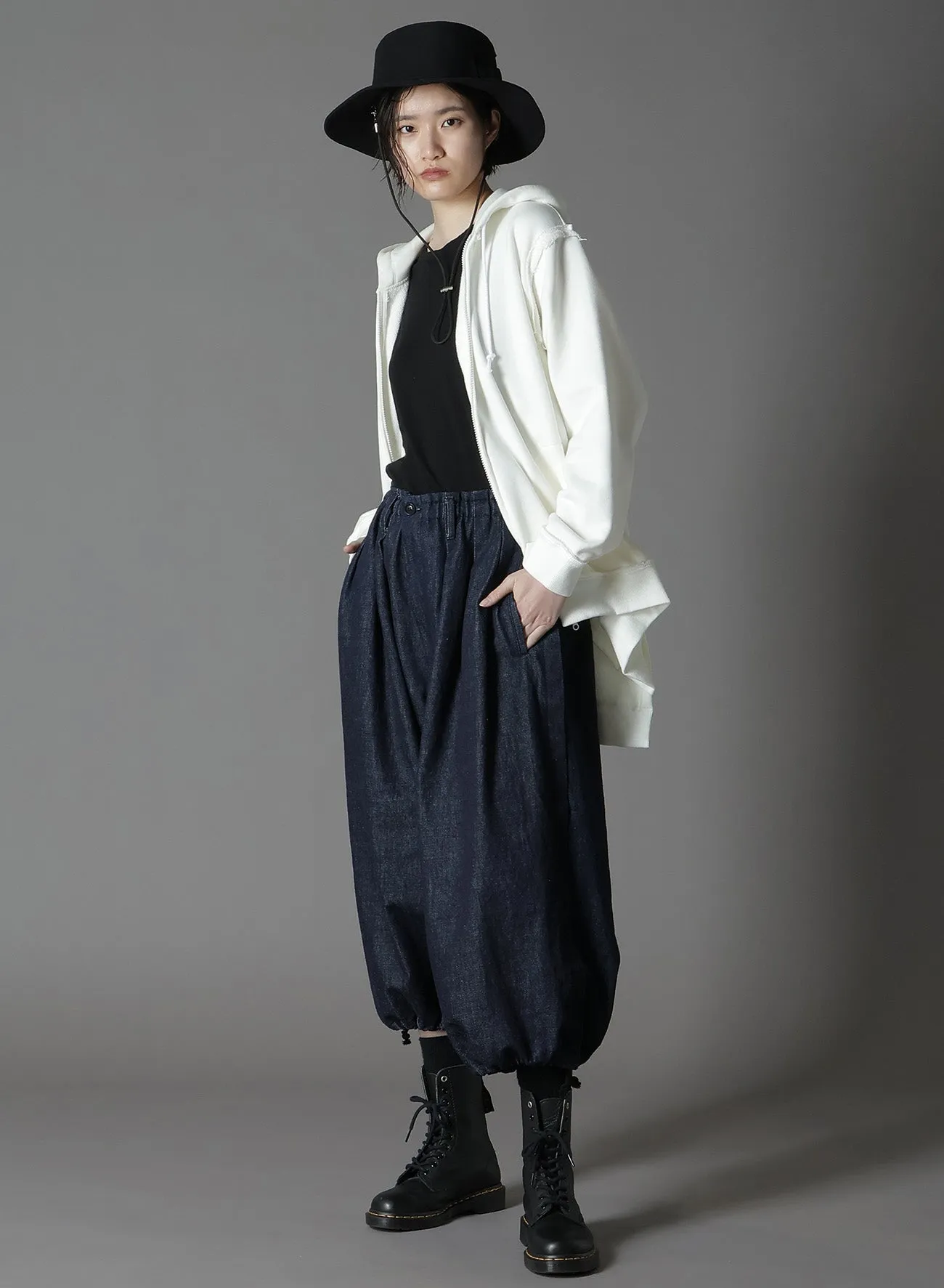 ULTIMA FLEECE TRUNCATED HOODIE sold by Yohji Yamamoto product image thumbnail 5