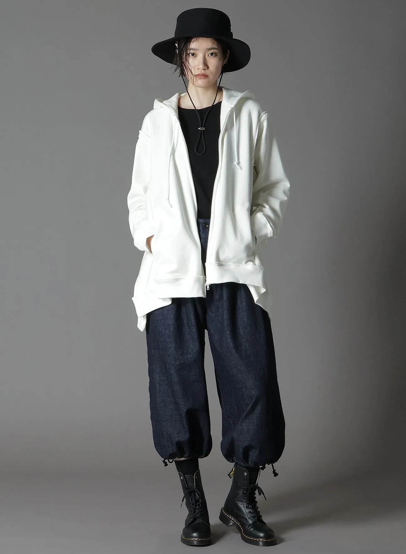 ULTIMA FLEECE TRUNCATED HOODIE sold by Yohji Yamamoto product image thumbnail 2