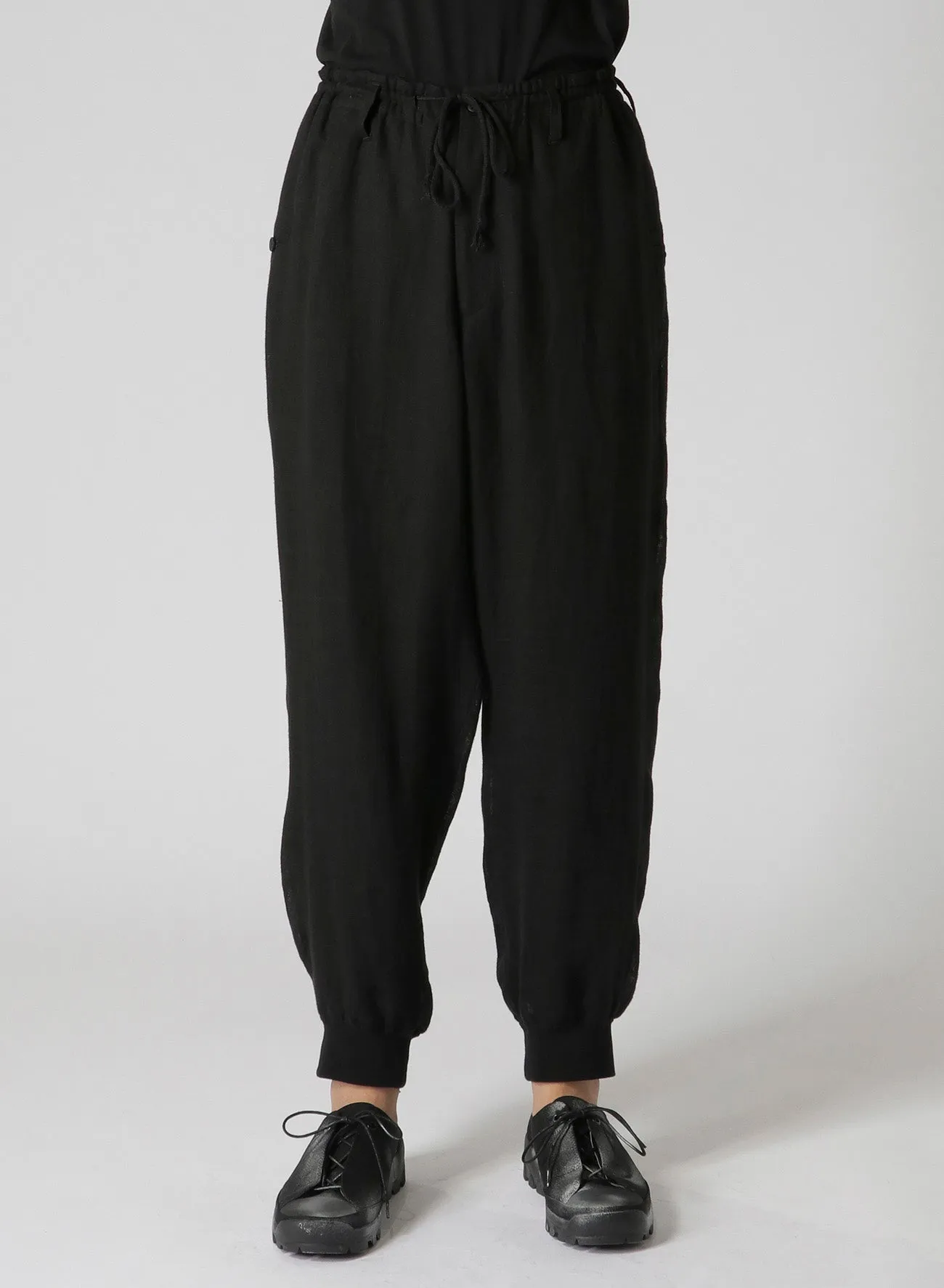 L VEIL LAWN R-RIBBED HEM PANTS sold by Yohji Yamamoto product image thumbnail 5