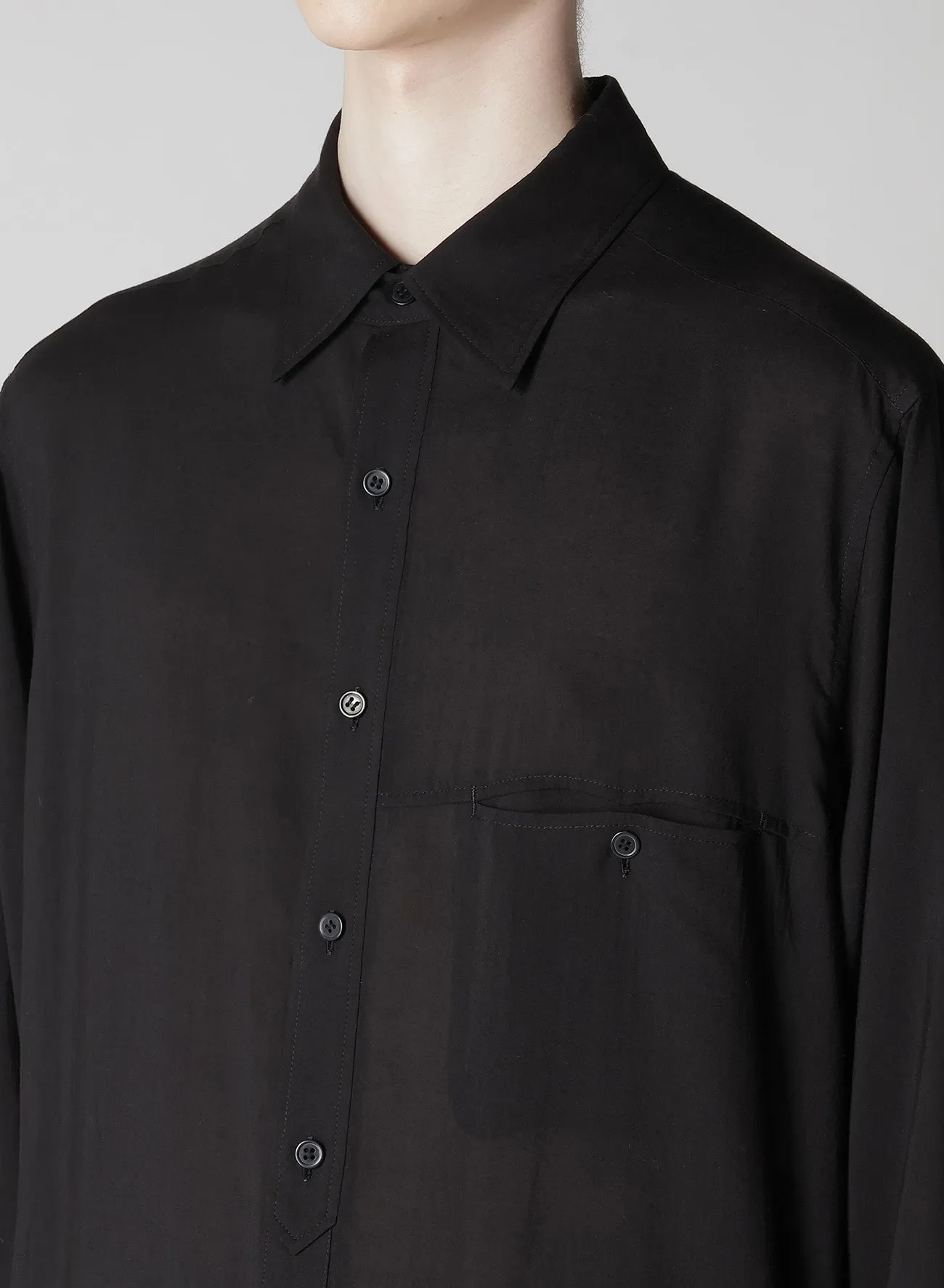 CELLULOSE LOAN ROUND HEM BIG BLOUSE sold by Yohji Yamamoto product image thumbnail 3