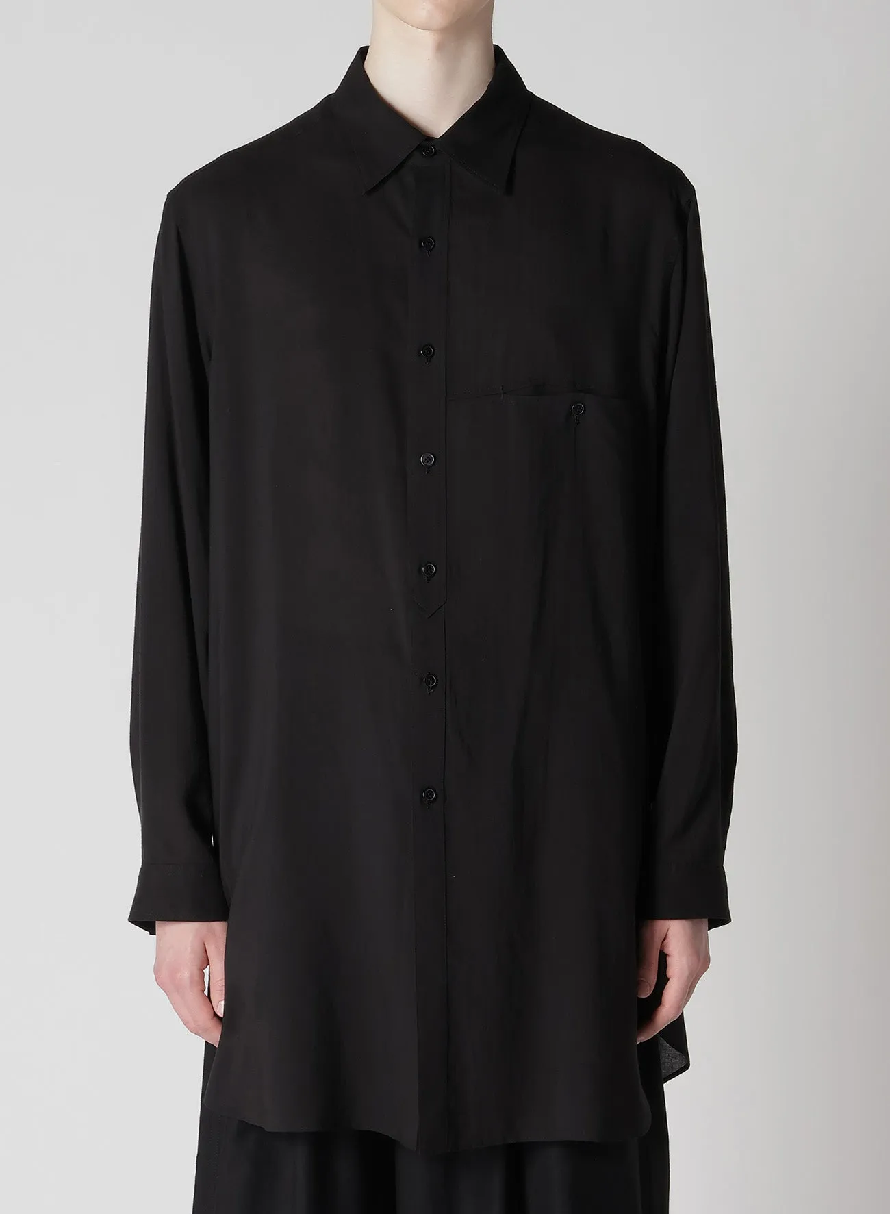 CELLULOSE LOAN ROUND HEM BIG BLOUSE sold by Yohji Yamamoto product image thumbnail 2