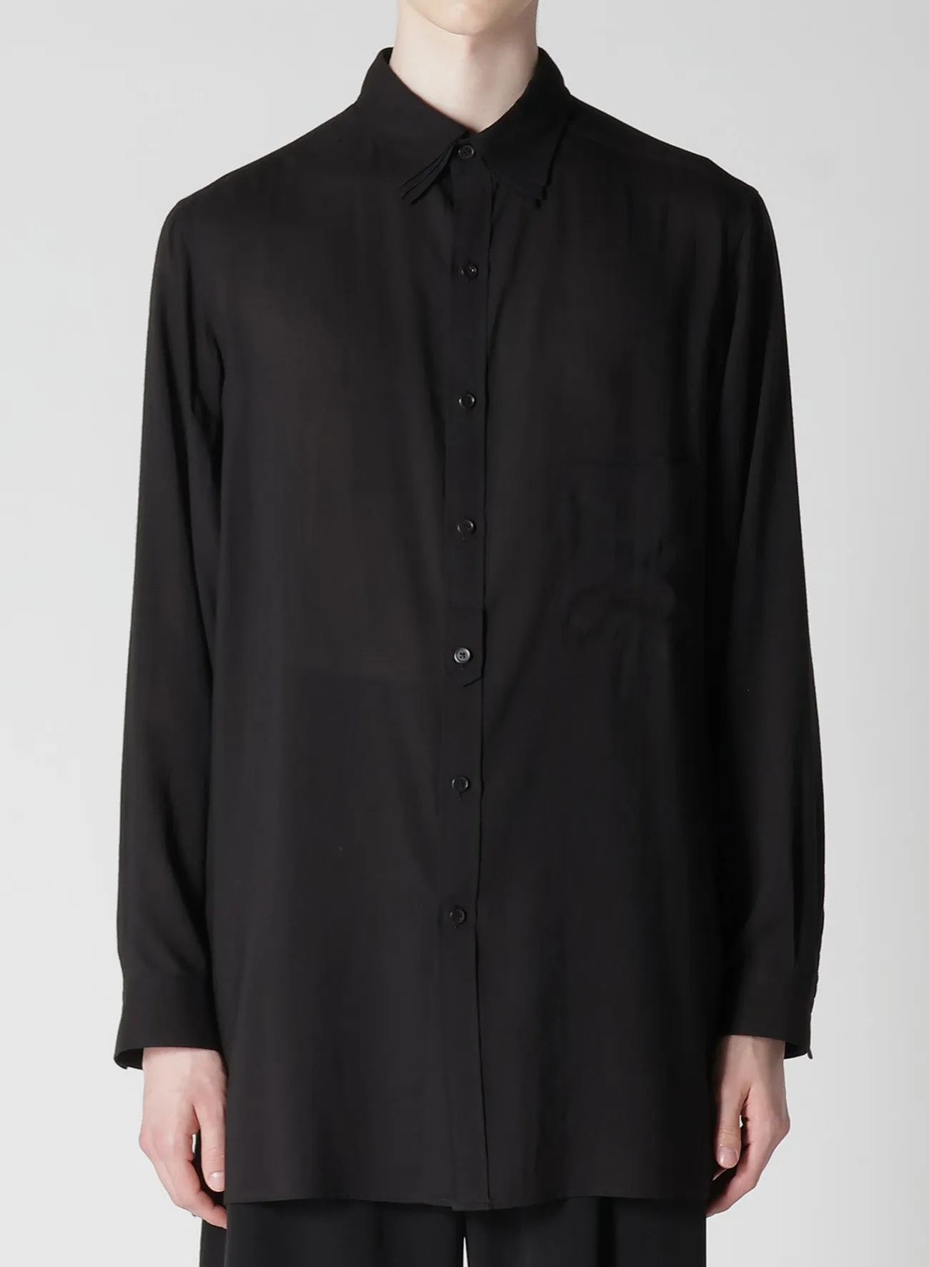 CELLULOSE LOAN PLACKET TAB TRIPLE COLLAR BLOUSE sold by Yohji Yamamoto product image thumbnail 2