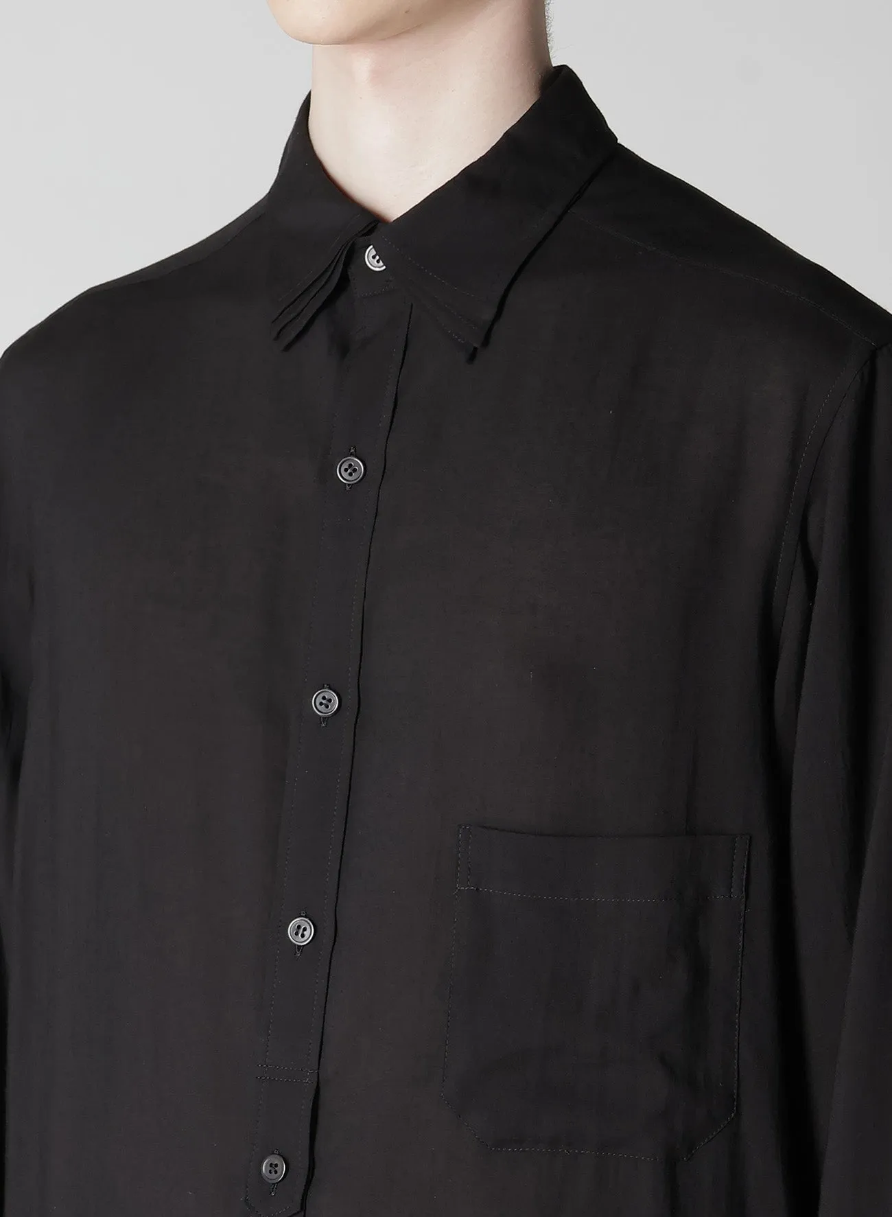 CELLULOSE LOAN PLACKET TAB TRIPLE COLLAR BLOUSE sold by Yohji Yamamoto product image thumbnail 3