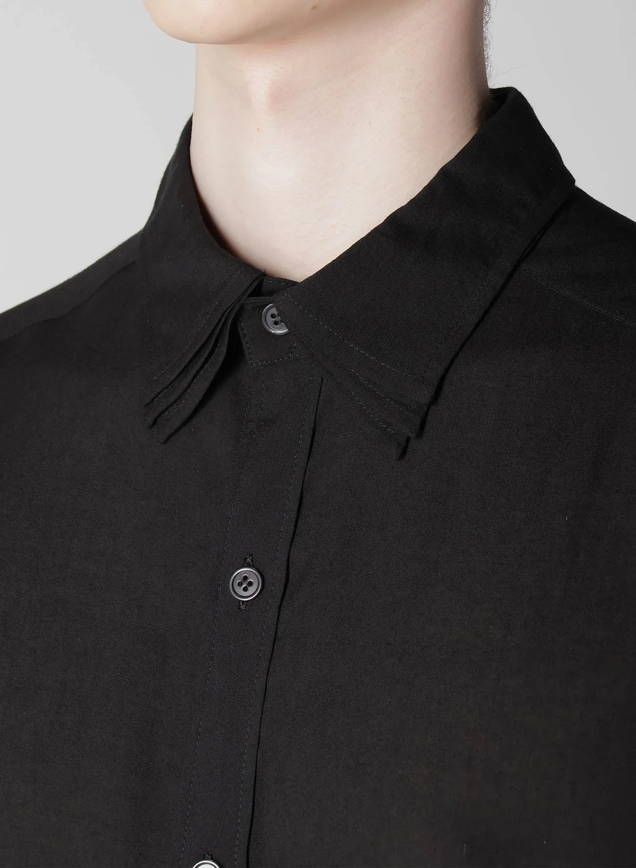 CELLULOSE LOAN PLACKET TAB TRIPLE COLLAR BLOUSE sold by Yohji Yamamoto product image thumbnail 4