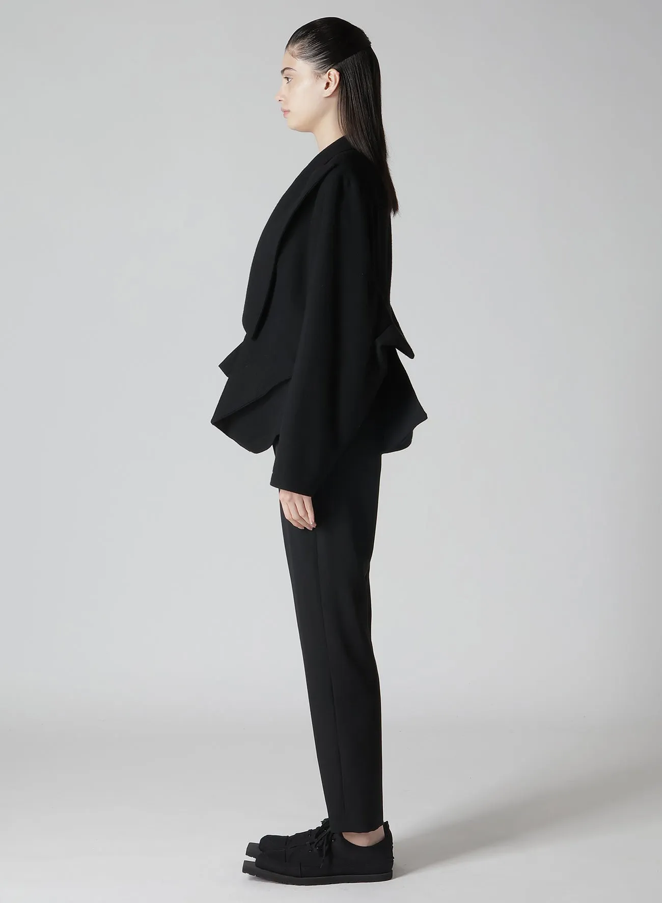 WOOL BLANKET BOX HEM PEAKED JACKET sold by Yohji Yamamoto product image thumbnail 4