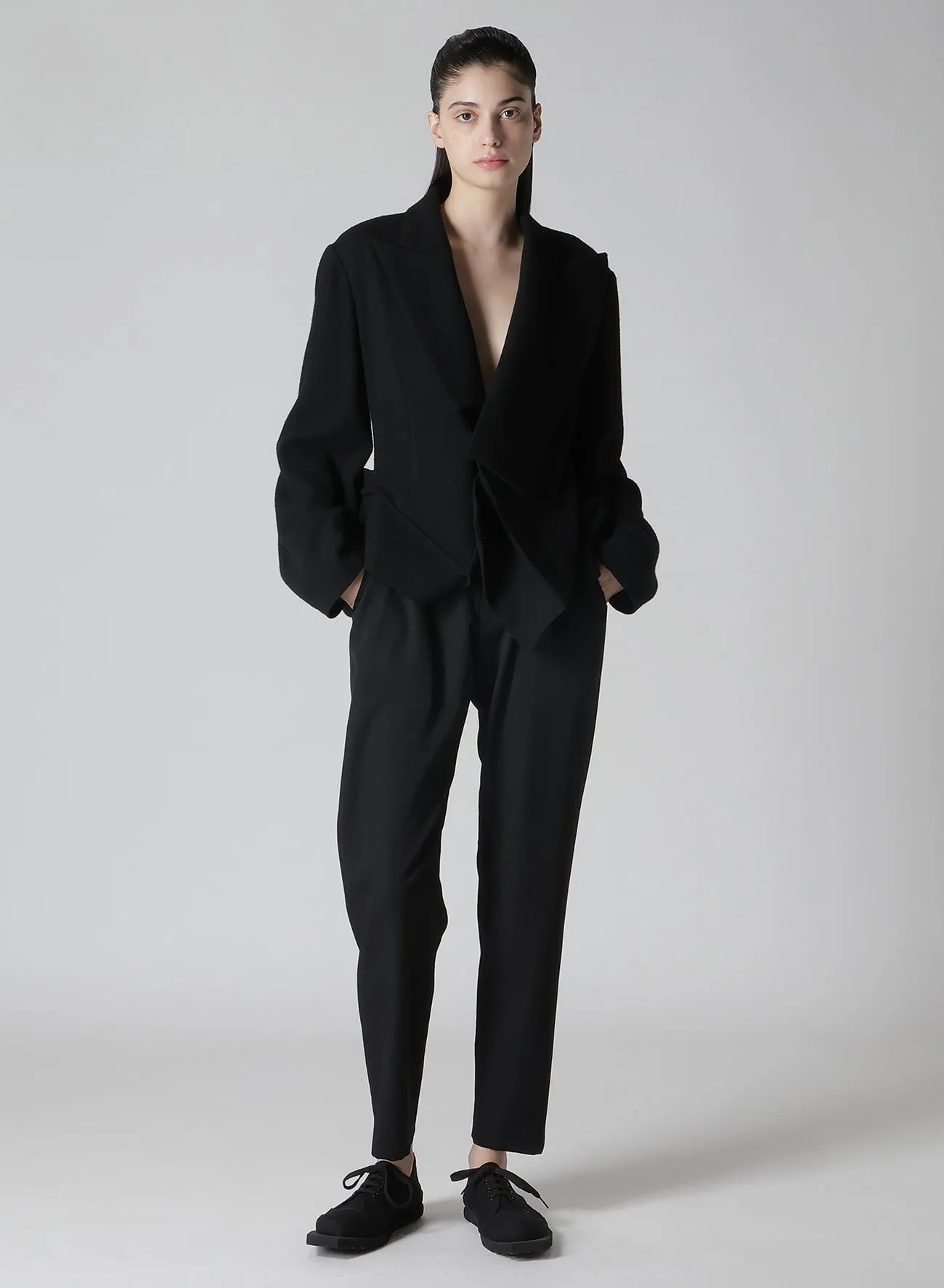 WOOL BLANKET BOX HEM PEAKED JACKET sold by Yohji Yamamoto product image thumbnail 3