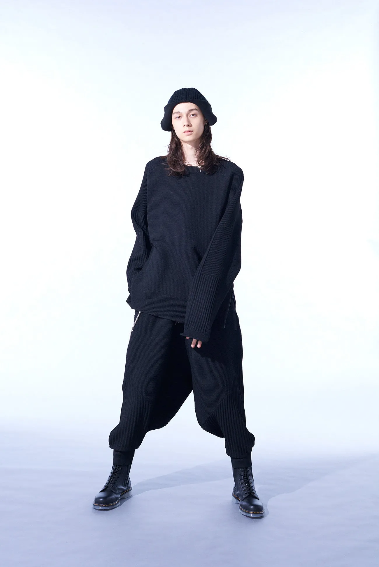 12G SPRITZY PLAIN STITCHES SIDE ZIPPER PULL OVER KNIT sold by Yohji Yamamoto product image thumbnail 2