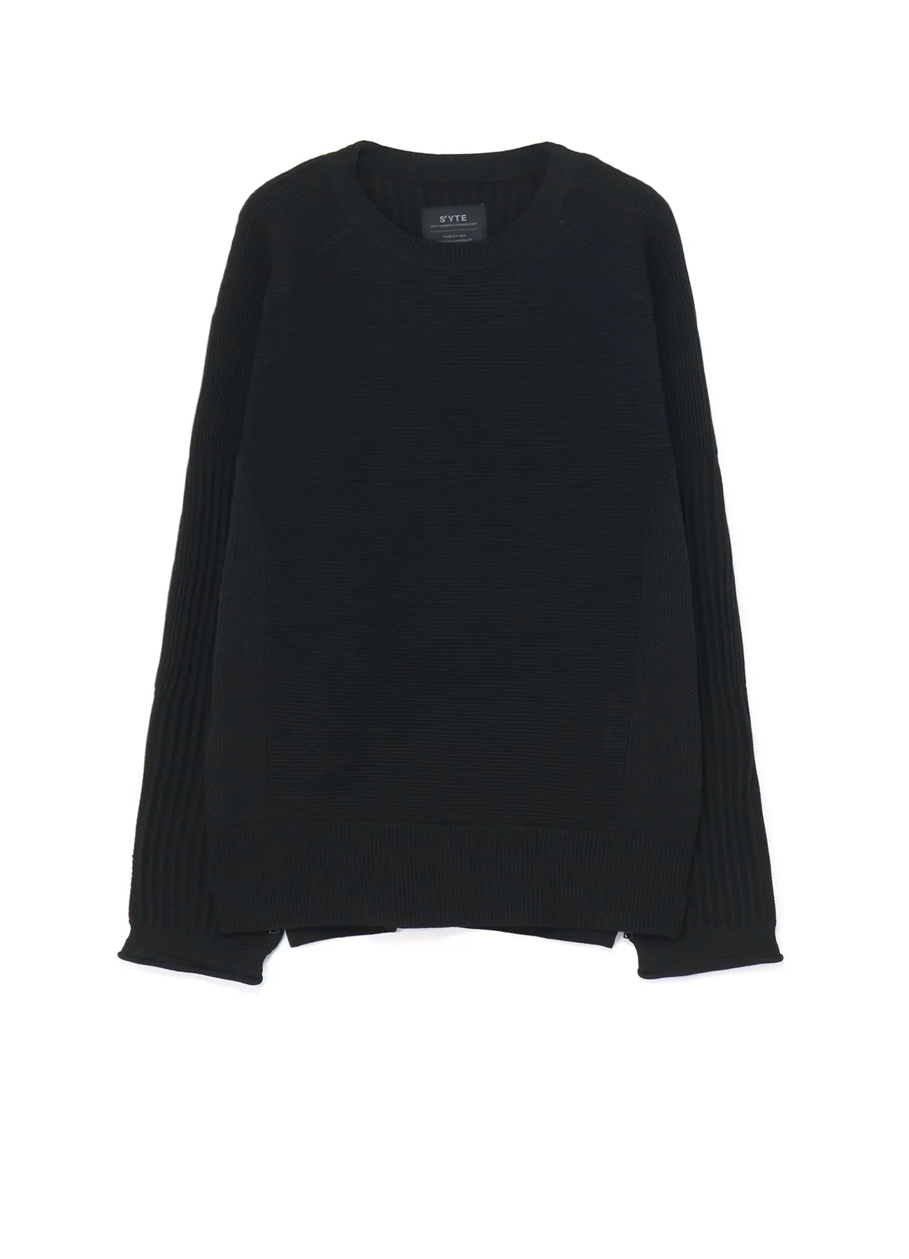 12G SPRITZY PLAIN STITCHES SIDE ZIPPER PULL OVER KNIT sold by Yohji Yamamoto