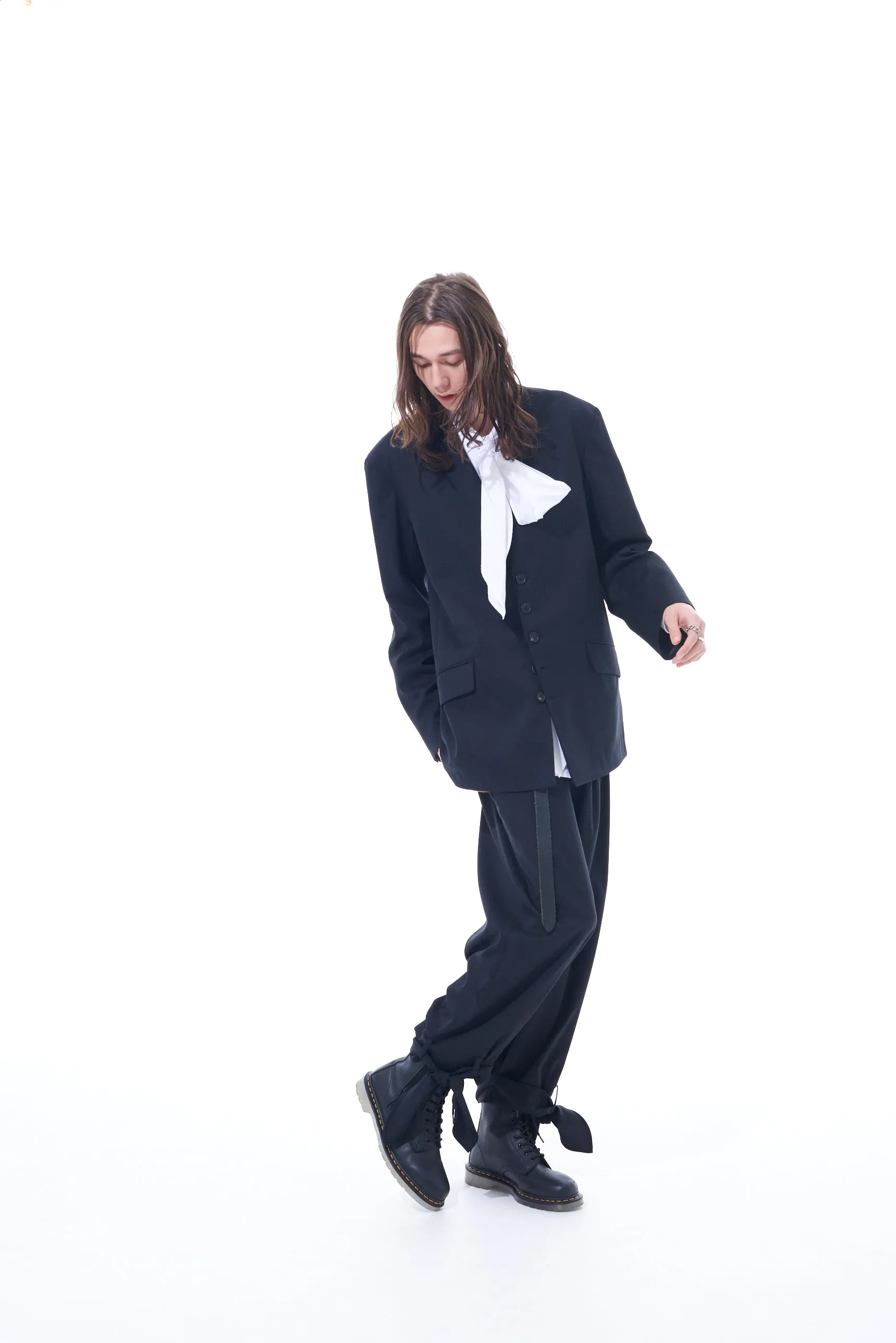 T/W GABARDINE COLLARLESS JACKET sold by Yohji Yamamoto product image thumbnail 5