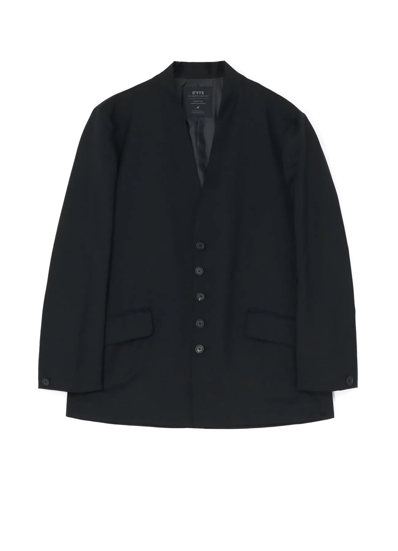 T/W GABARDINE COLLARLESS JACKET sold by Yohji Yamamoto