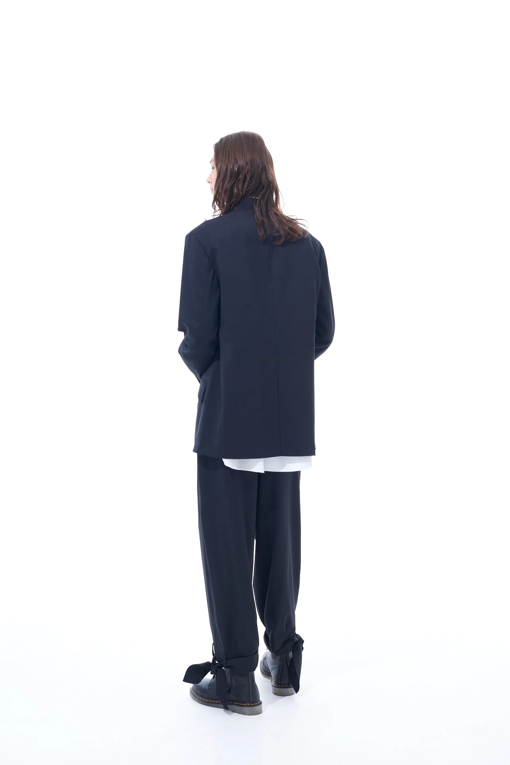 T/W GABARDINE COLLARLESS JACKET sold by Yohji Yamamoto product image thumbnail 4