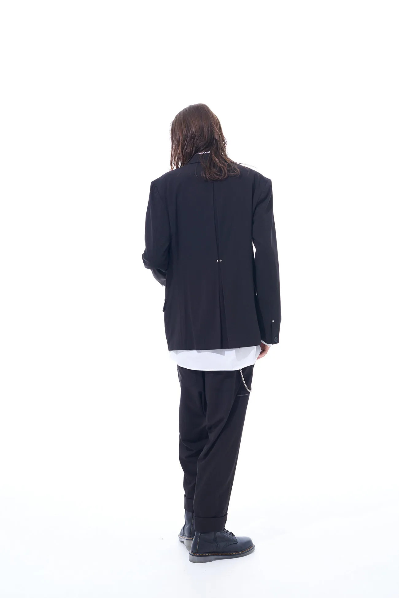 PE/RAYON GABARDINE STRETCH STUDS SLIM MACKIN SAROUEL PANTS sold by Yohji Yamamoto product image thumbnail 4