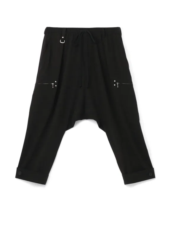 PE/RAYON GABARDINE STRETCH STUDS SLIM MACKIN SAROUEL PANTS sold by Yohji Yamamoto