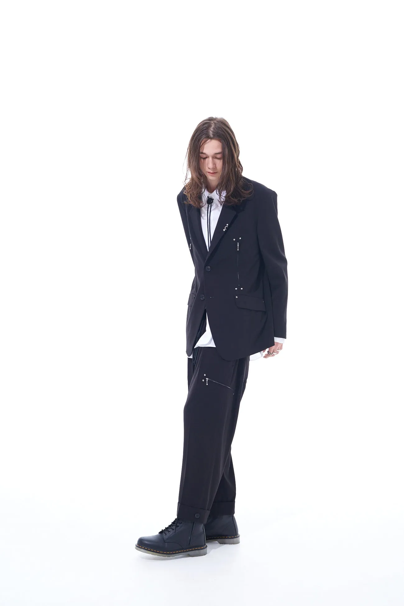 PE/RAYON GABARDINE STRETCH STUDS SLIM MACKIN SAROUEL PANTS sold by Yohji Yamamoto product image thumbnail 3