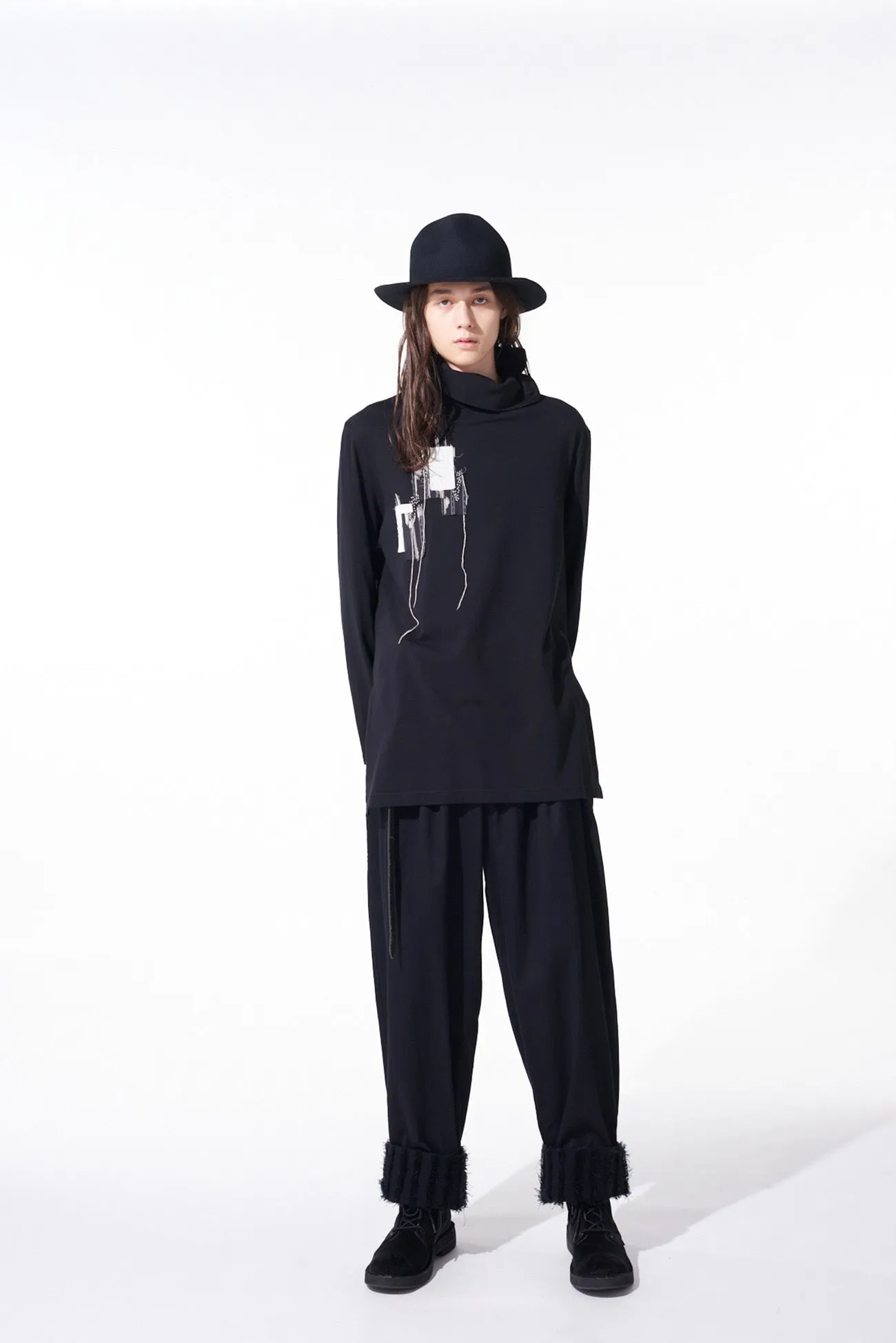 JACQUARD FRINGE STRIPE WIDE PANTS sold by Yohji Yamamoto product image thumbnail 2
