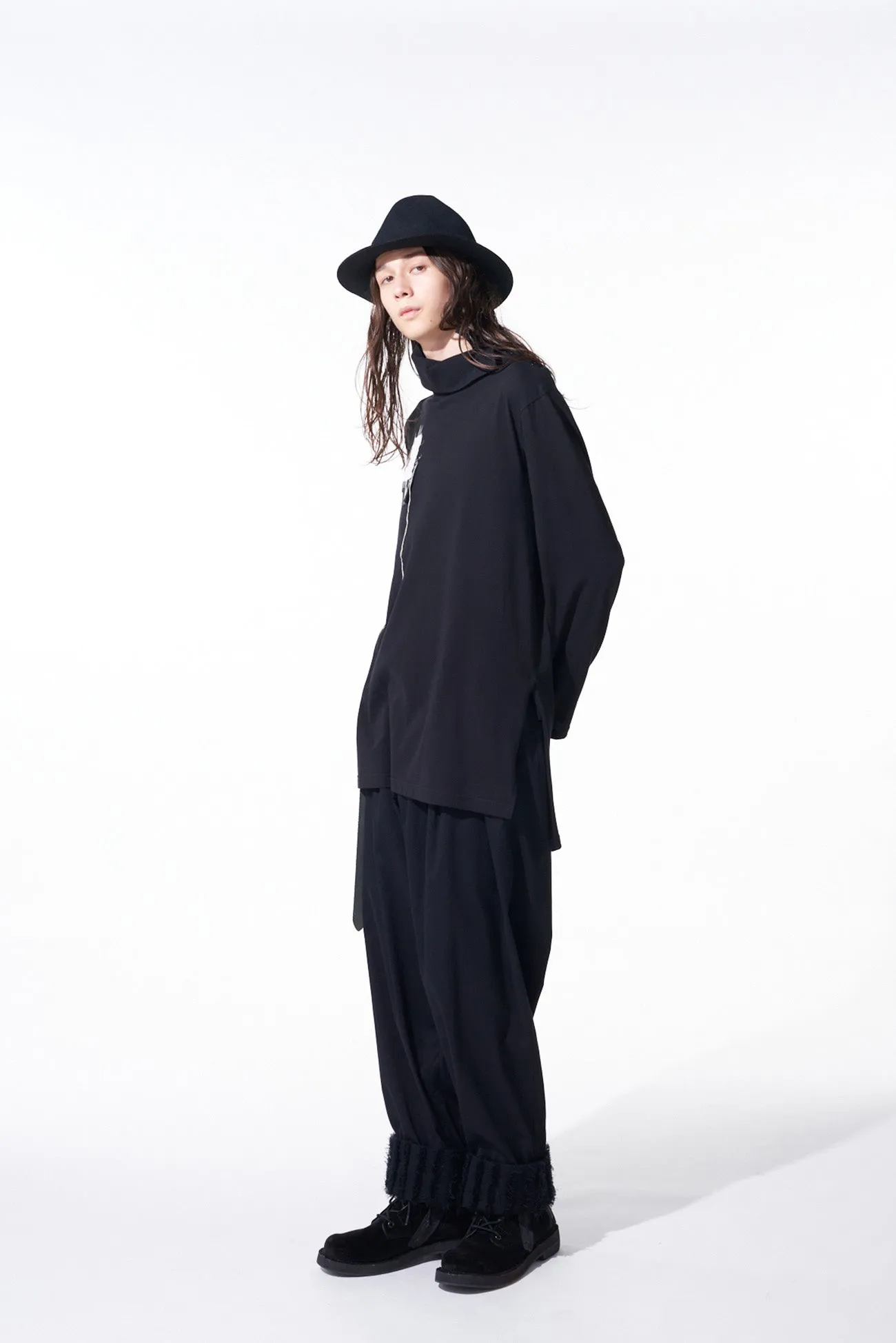 JACQUARD FRINGE STRIPE WIDE PANTS sold by Yohji Yamamoto product image thumbnail 3