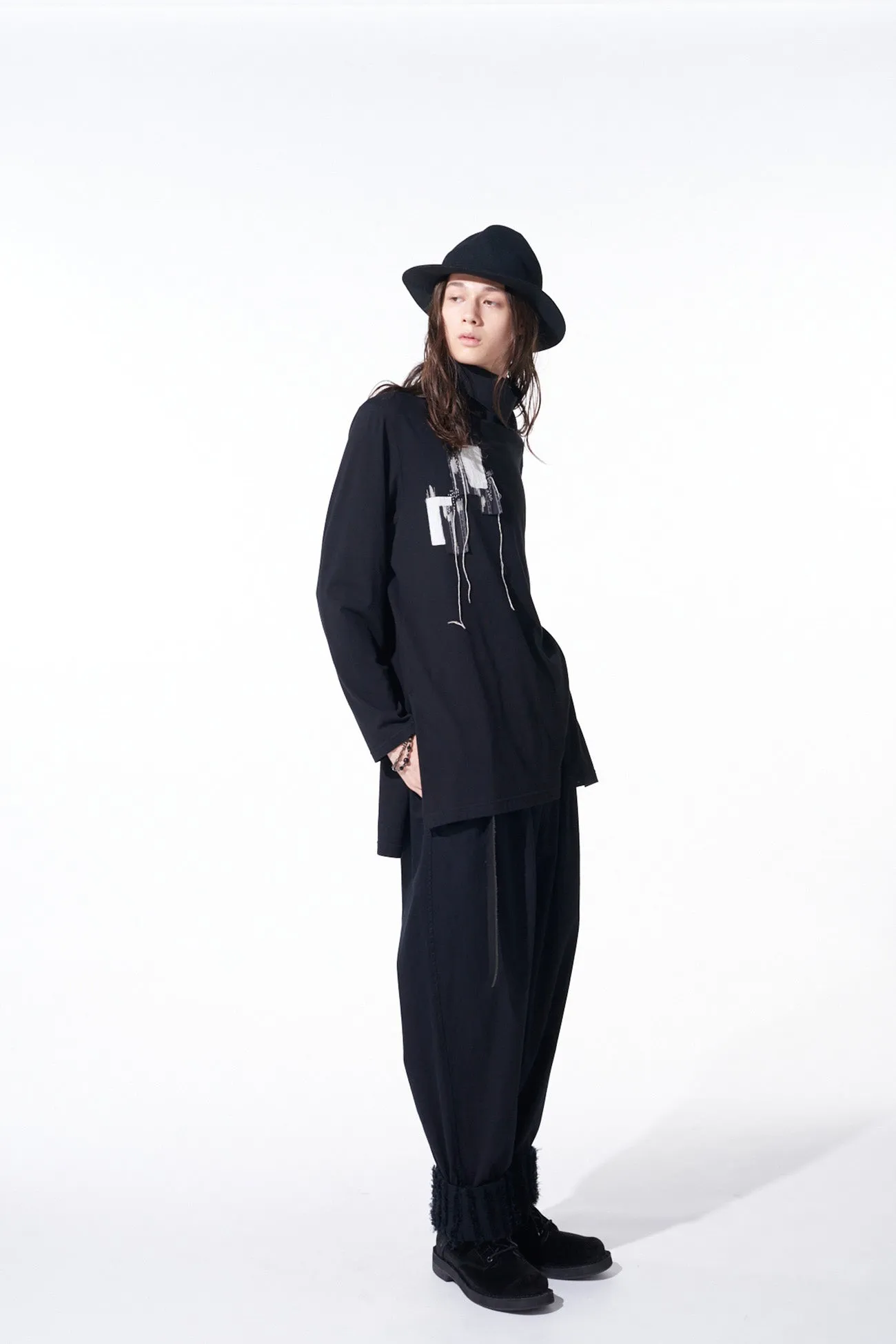 JACQUARD FRINGE STRIPE WIDE PANTS sold by Yohji Yamamoto product image thumbnail 5
