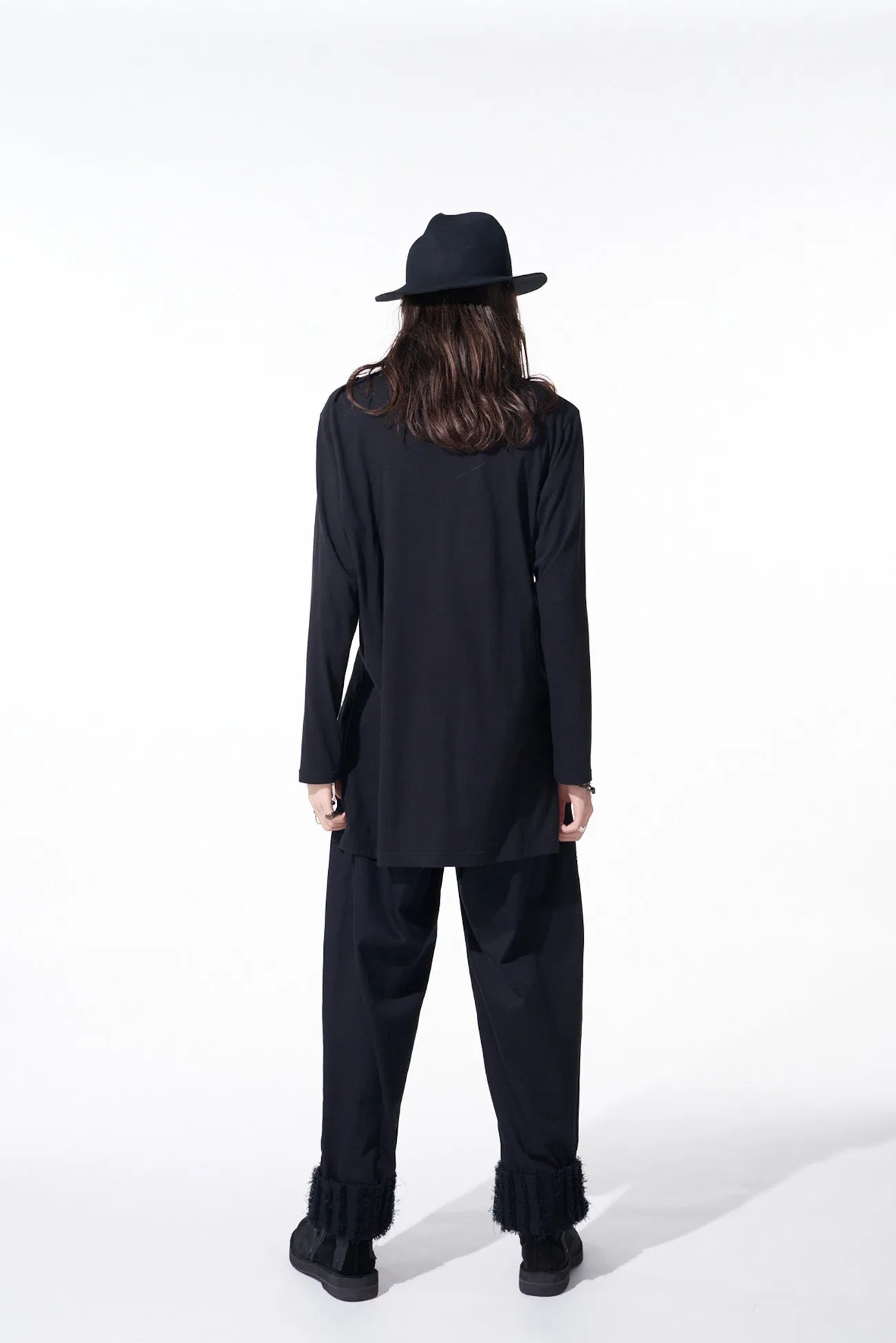 JACQUARD FRINGE STRIPE WIDE PANTS sold by Yohji Yamamoto product image thumbnail 4