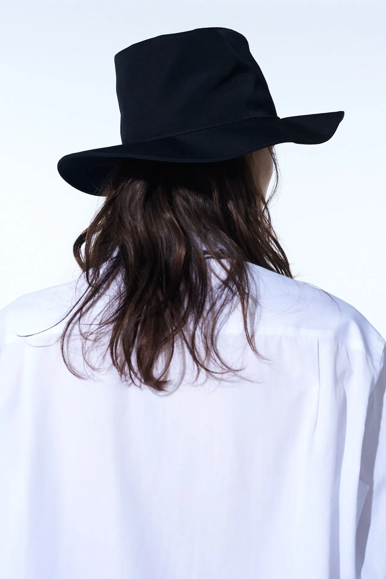 WASHER FINISHED WOOL GABARDINE LONG BRIM HAT sold by Yohji Yamamoto product image thumbnail 4