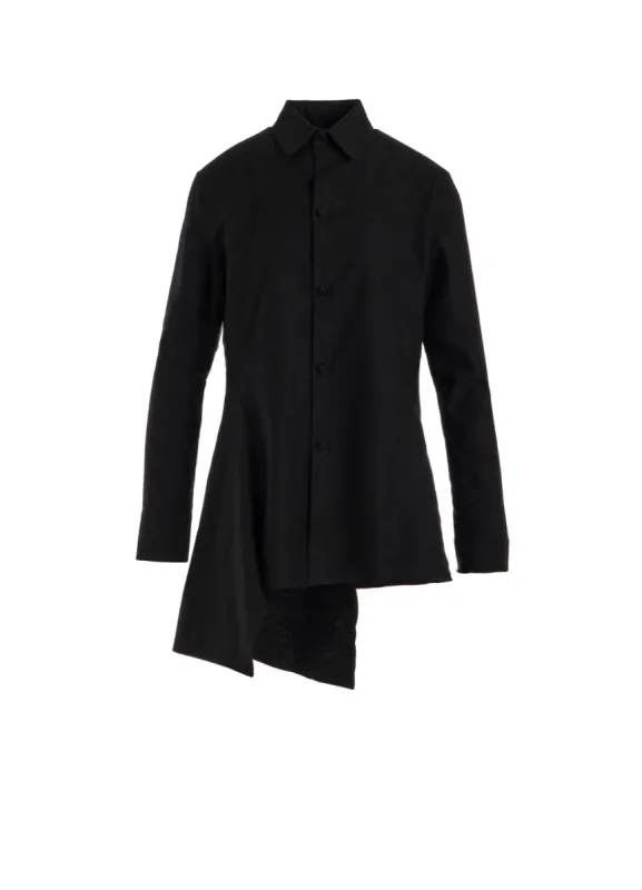 COTTON TWILL LONG SWITCHED BLOUSE sold by Yohji Yamamoto
