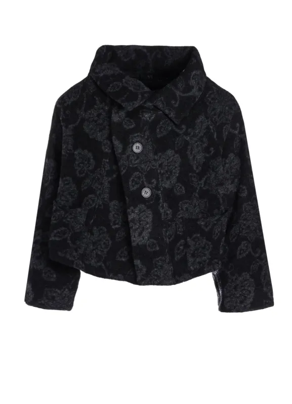 FLOWER PILE JACQUARD IRREGULAR 3 BUTTON JACKET sold by Yohji Yamamoto