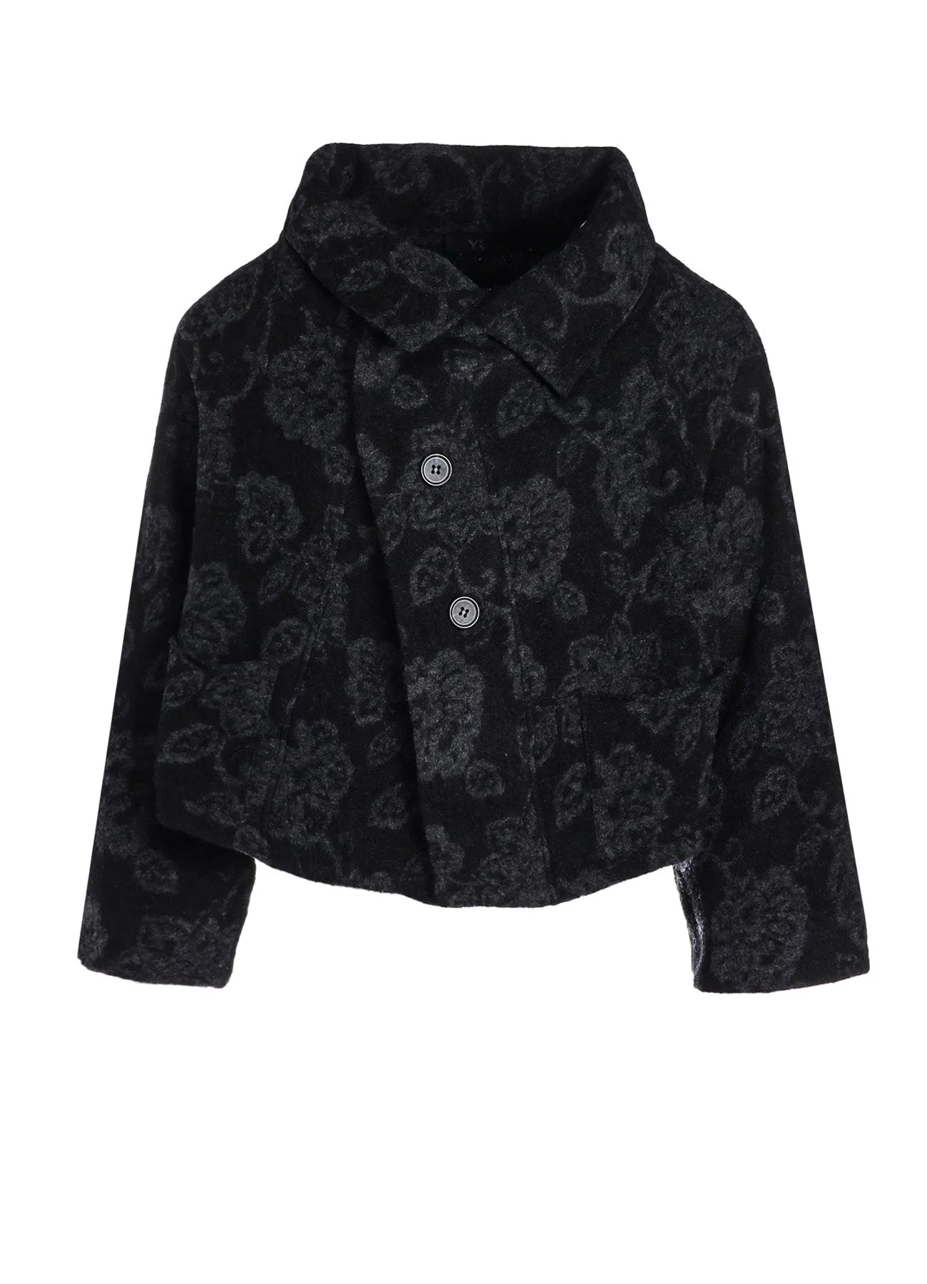FLOWER PILE JACQUARD IRREGULAR 3 BUTTON JACKET sold by Yohji Yamamoto