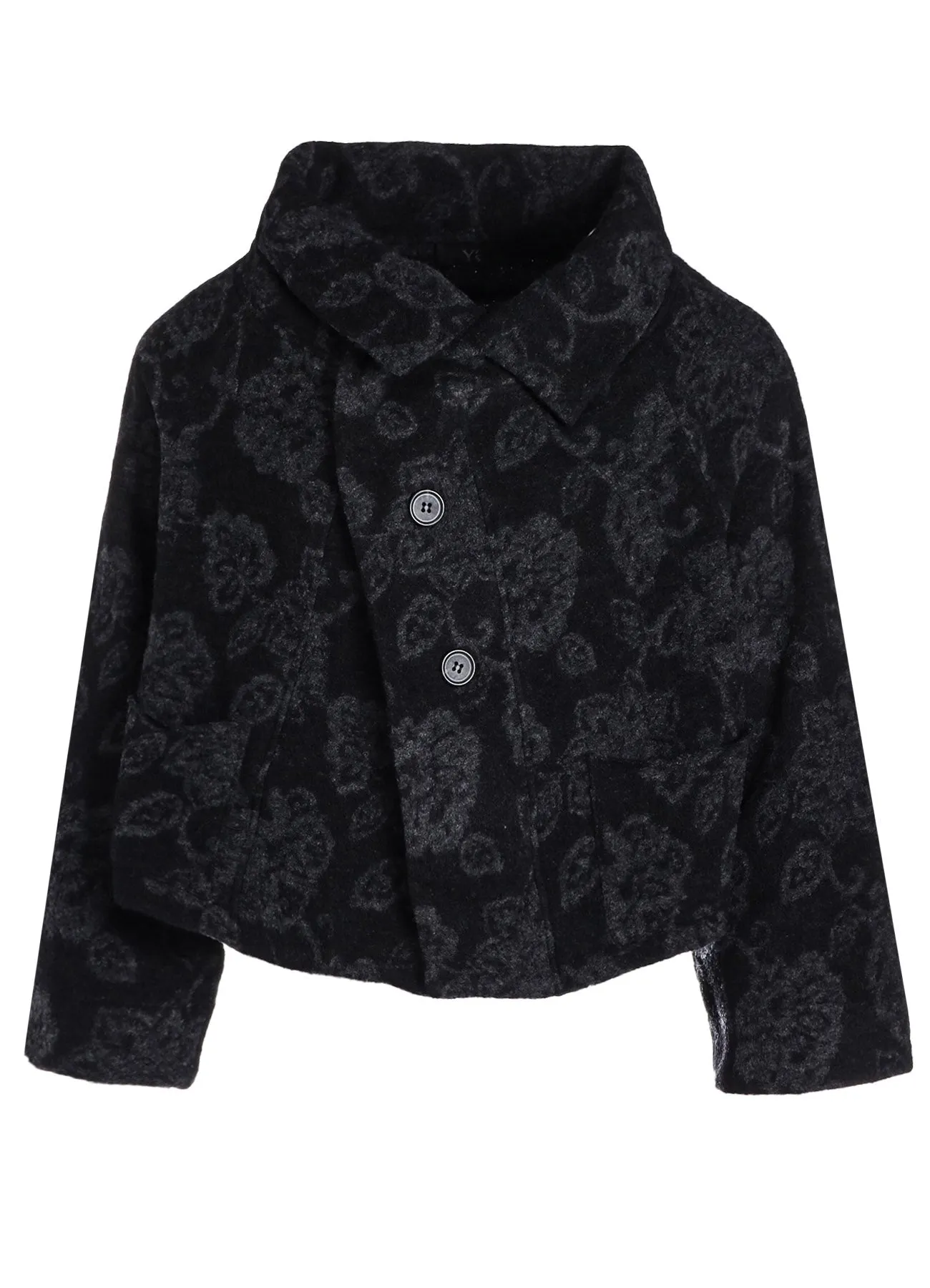 FLOWER PILE JACQUARD IRREGULAR 3 BUTTON JACKET sold by Yohji Yamamoto product image thumbnail 2