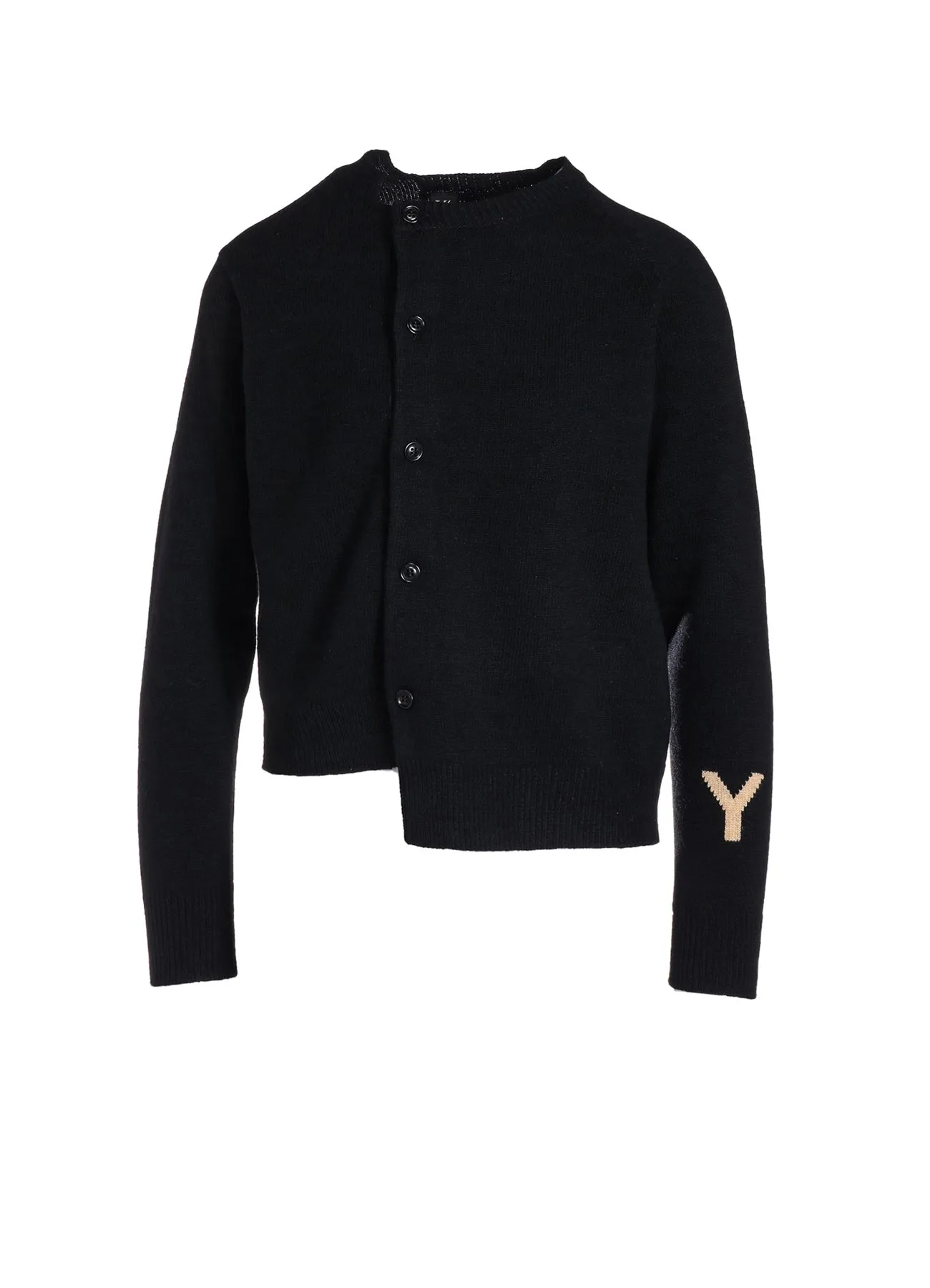 LAMB JERSEY INTERSIA ASYMMETRIC Y CARDIGAN sold by Yohji Yamamoto