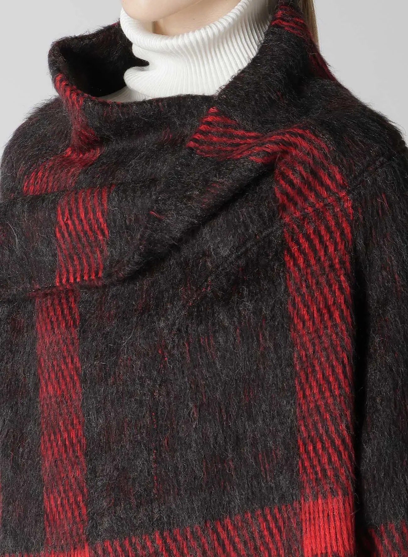 PLAID GAUZE WJQ 3/4 SLEEVE RAG CARDIGAN sold by Yohji Yamamoto product image thumbnail 5