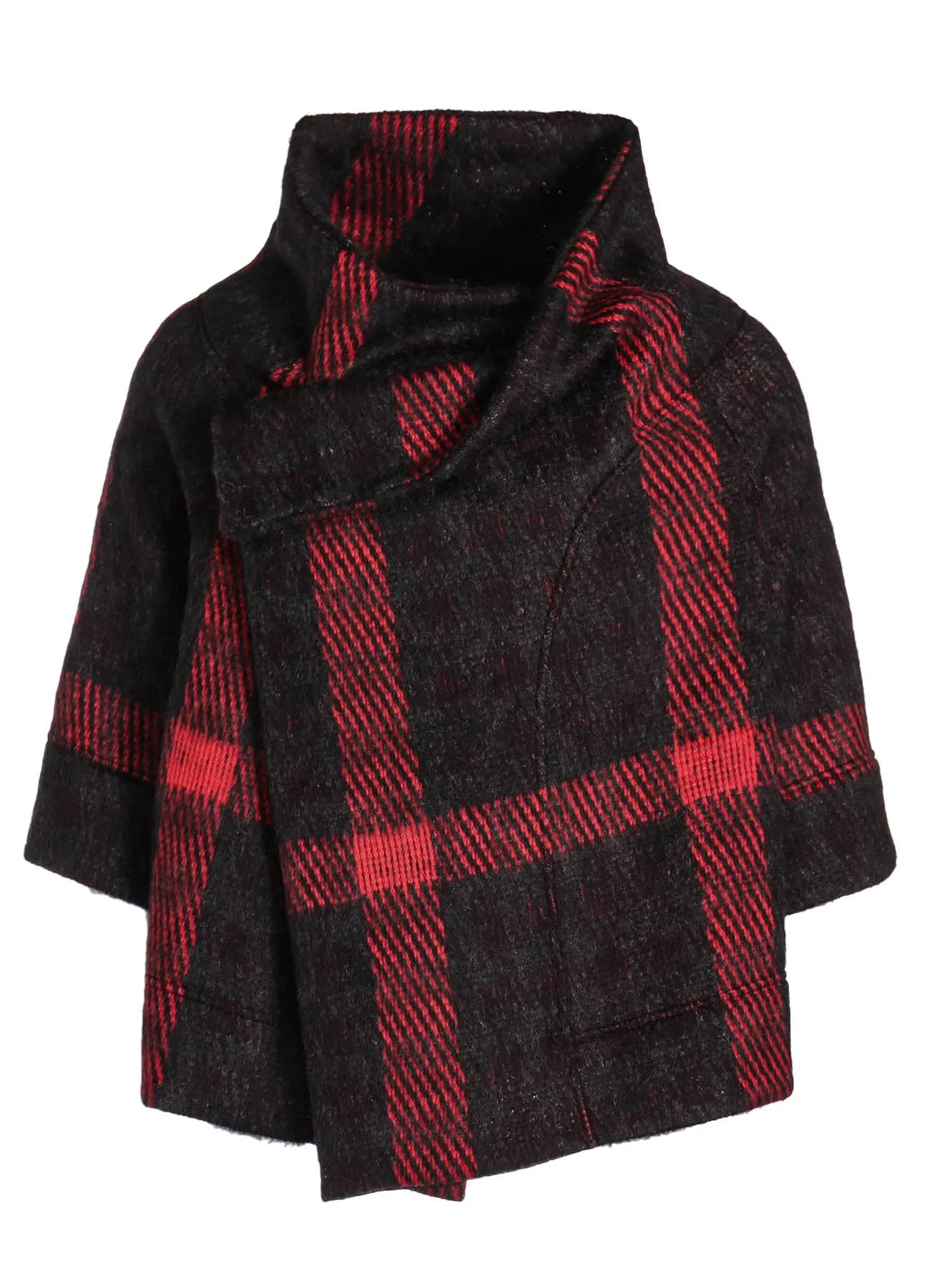 PLAID GAUZE WJQ 3/4 SLEEVE RAG CARDIGAN sold by Yohji Yamamoto product image thumbnail 2