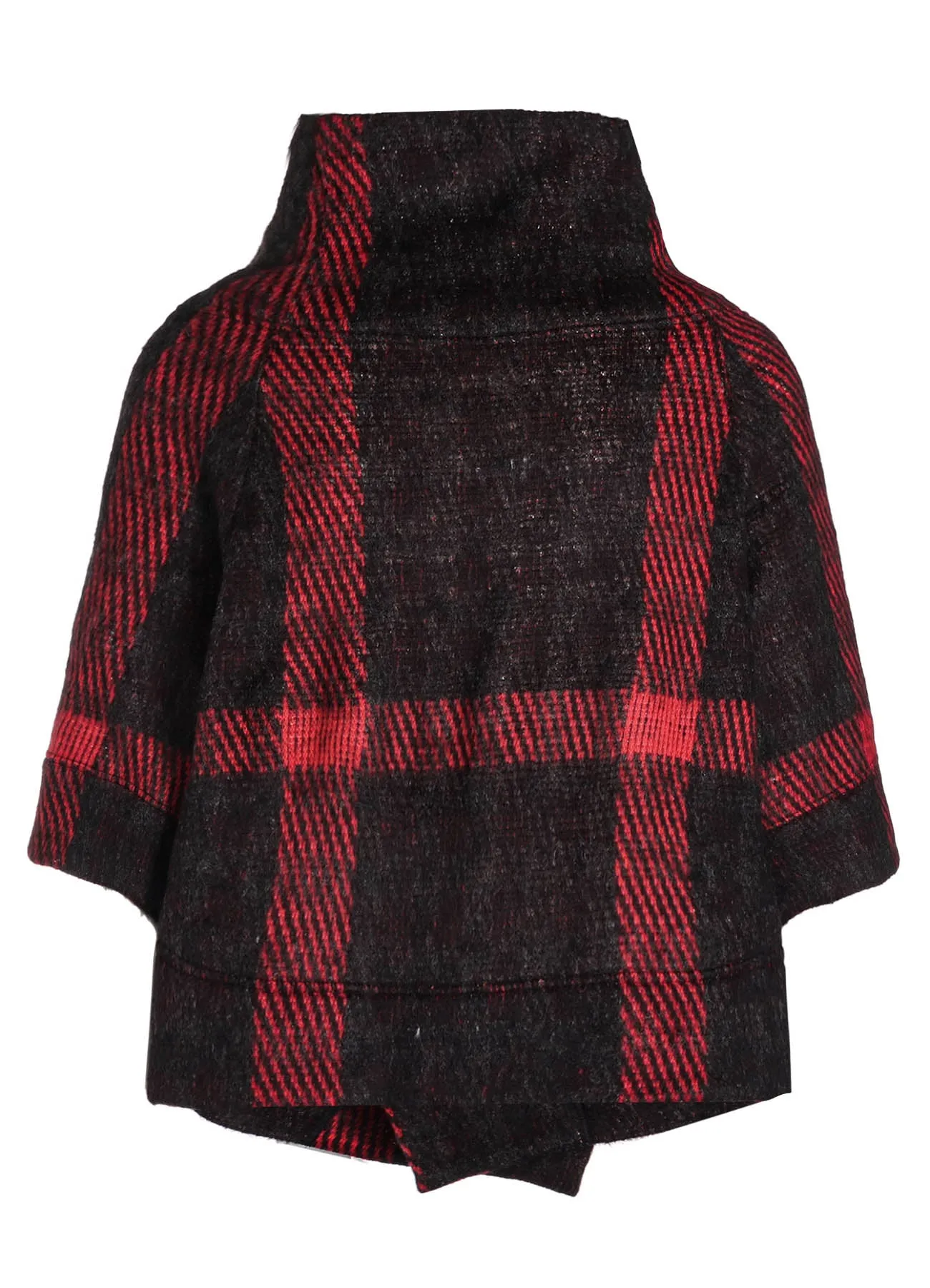 PLAID GAUZE WJQ 3/4 SLEEVE RAG CARDIGAN sold by Yohji Yamamoto product image thumbnail 3