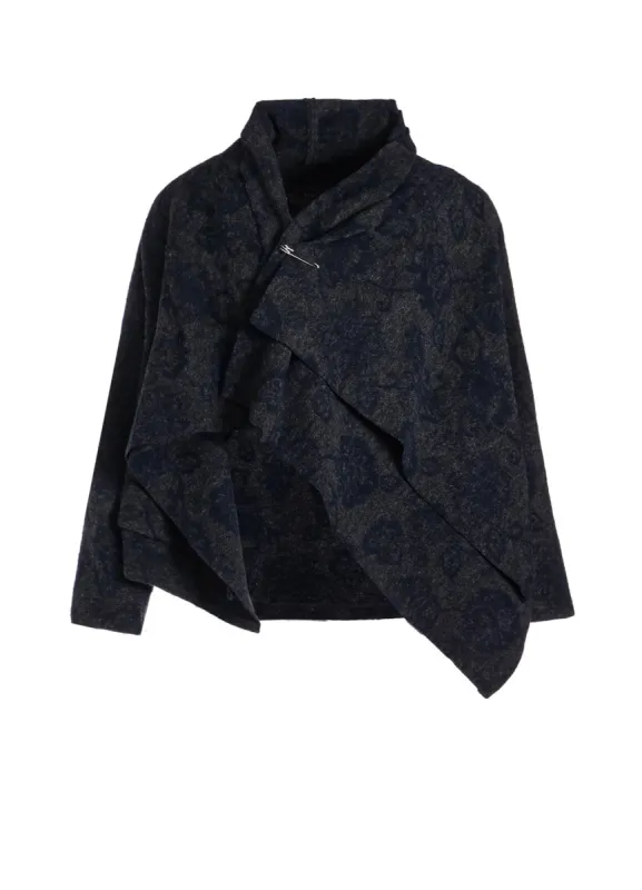 FLOWER PILE JACQUARD DOUBLED LAYER LIKE CARDIGAN sold by Yohji Yamamoto