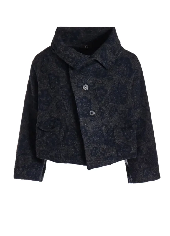 FLOWER PILE JACQUARD IRREGULAR 3 BUTTON JACKET sold by Yohji Yamamoto
