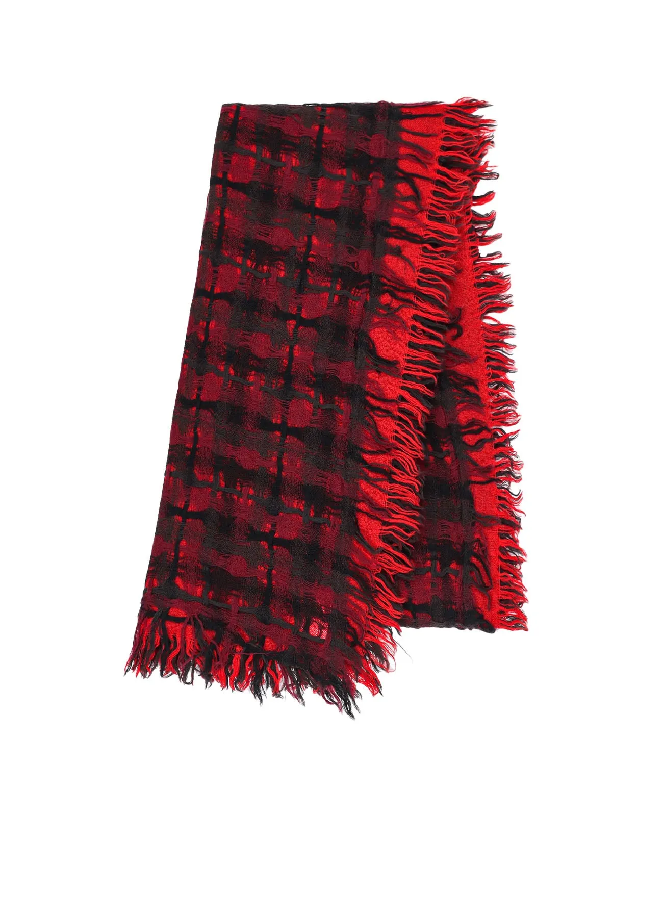 HOLED PLAID WOOL SCARF sold by Yohji Yamamoto