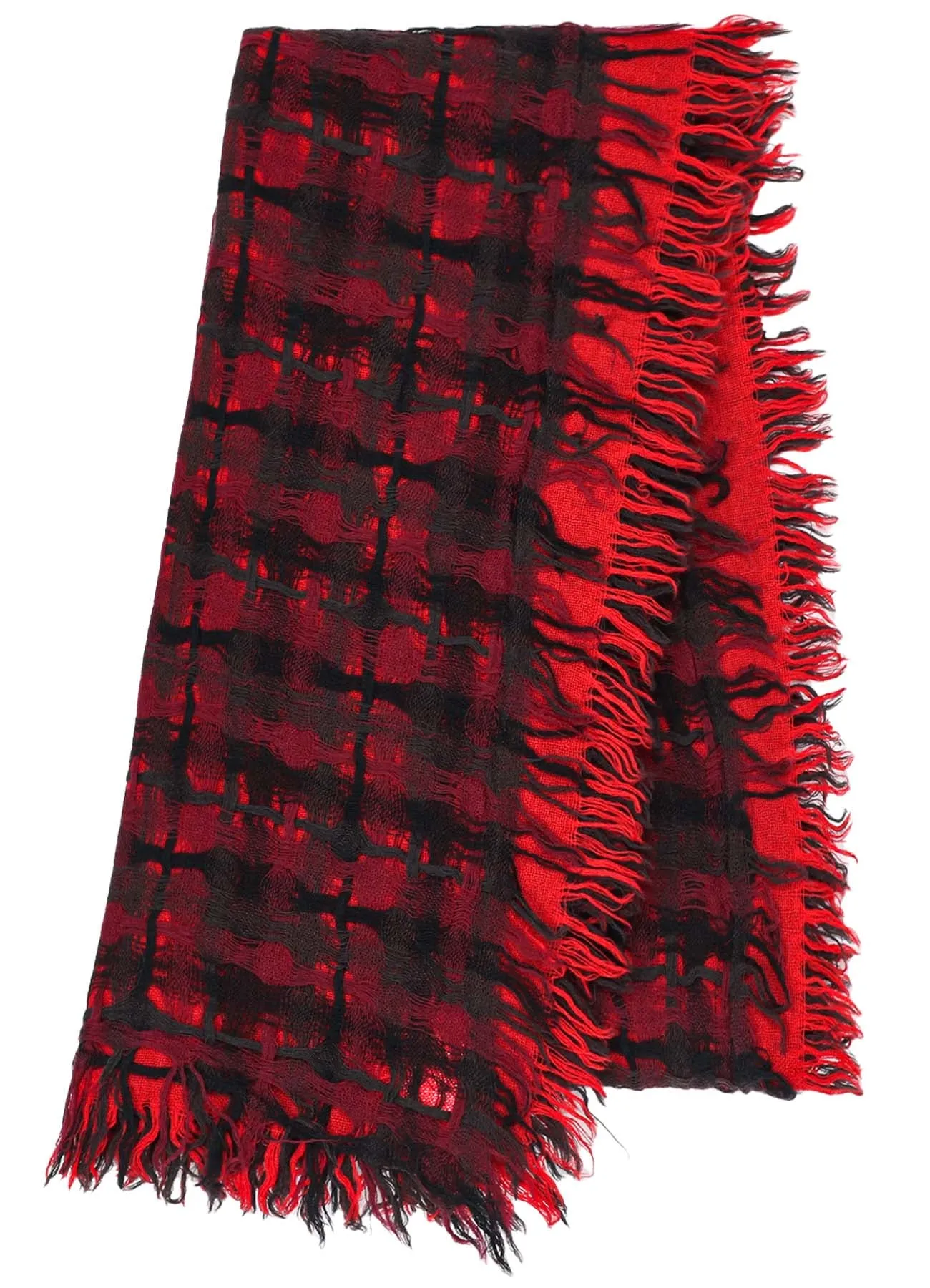 HOLED PLAID WOOL SCARF sold by Yohji Yamamoto product image thumbnail 2
