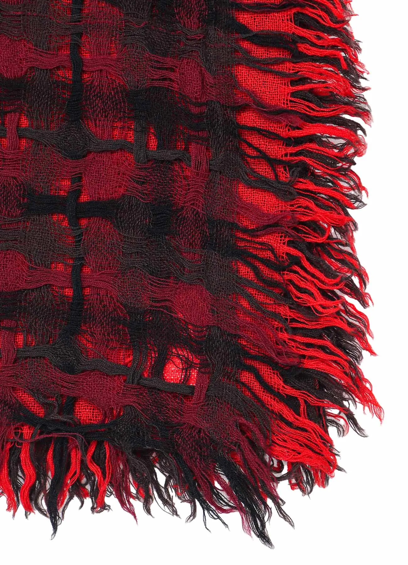 HOLED PLAID WOOL SCARF sold by Yohji Yamamoto product image thumbnail 5