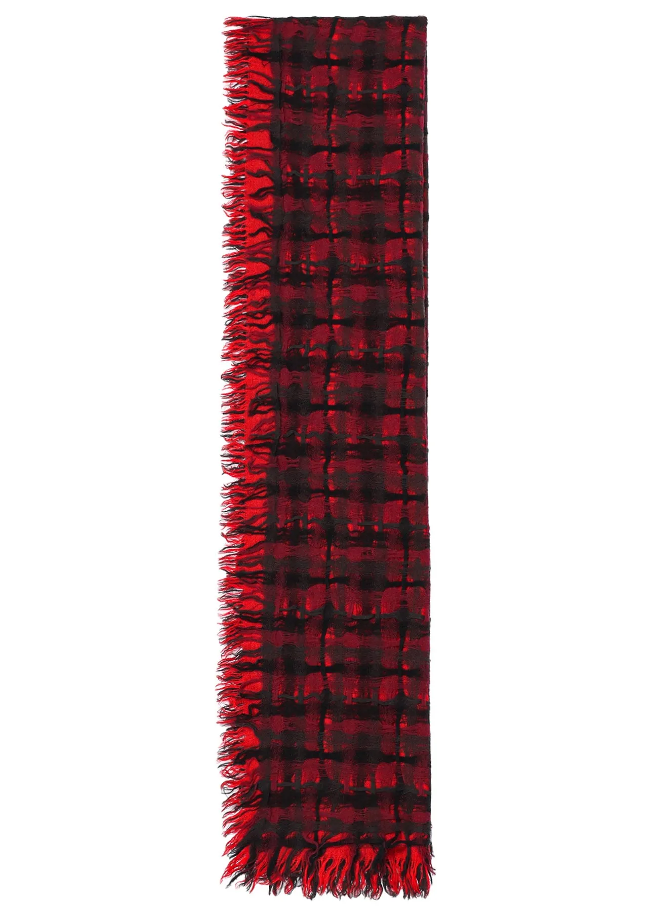 HOLED PLAID WOOL SCARF sold by Yohji Yamamoto product image thumbnail 4