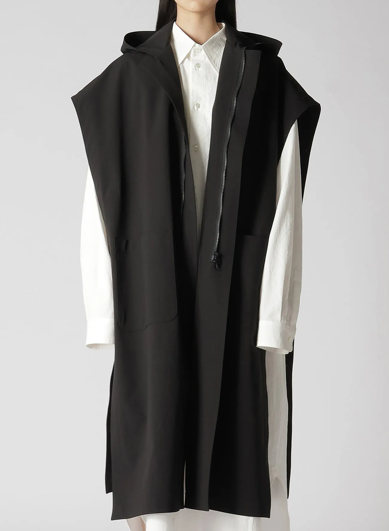 4WAY STRETCH WASHER WATER REPELLENT HOODIE PONCHO sold by Yohji Yamamoto product image thumbnail 5