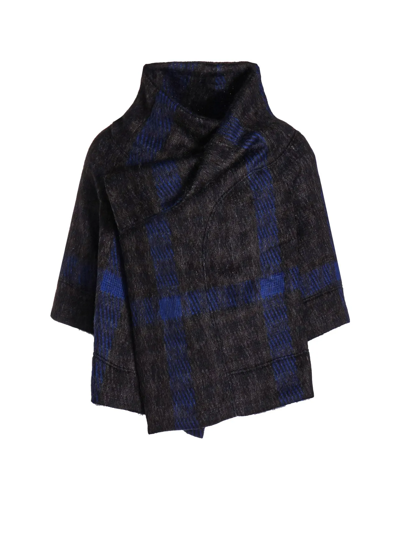 PLAID GAUZE WJQ 3/4 SLEEVE RAG CARDIGAN sold by Yohji Yamamoto