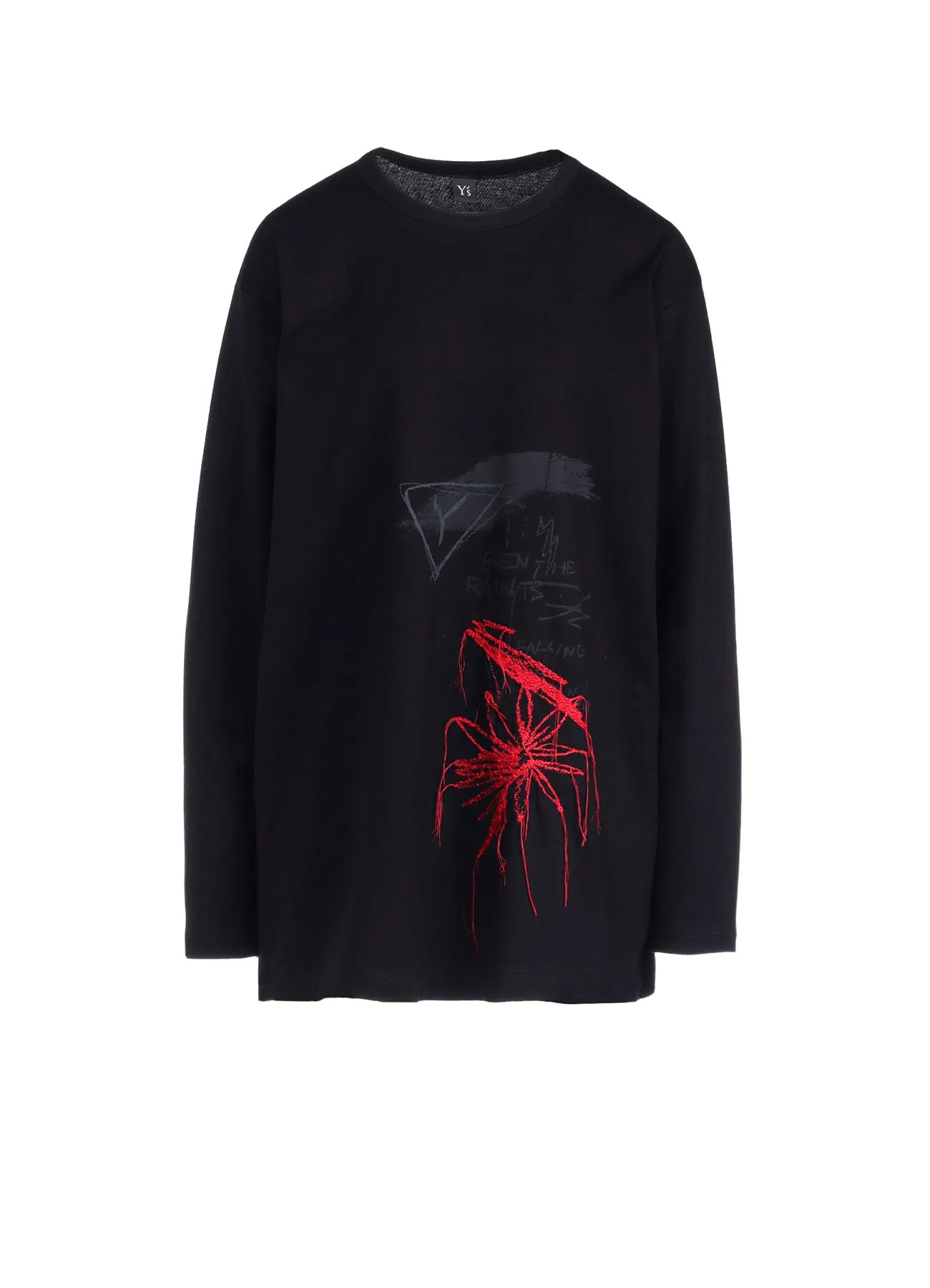 CHALK PRINT & STITCH ROUND NECK LONG SLEEVE T sold by Yohji Yamamoto