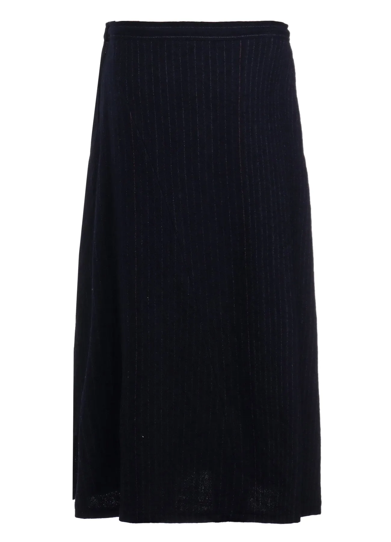 WOOL PINSTRIPE ASYMMETRIC FLARE SKIRT sold by Yohji Yamamoto product image thumbnail 3