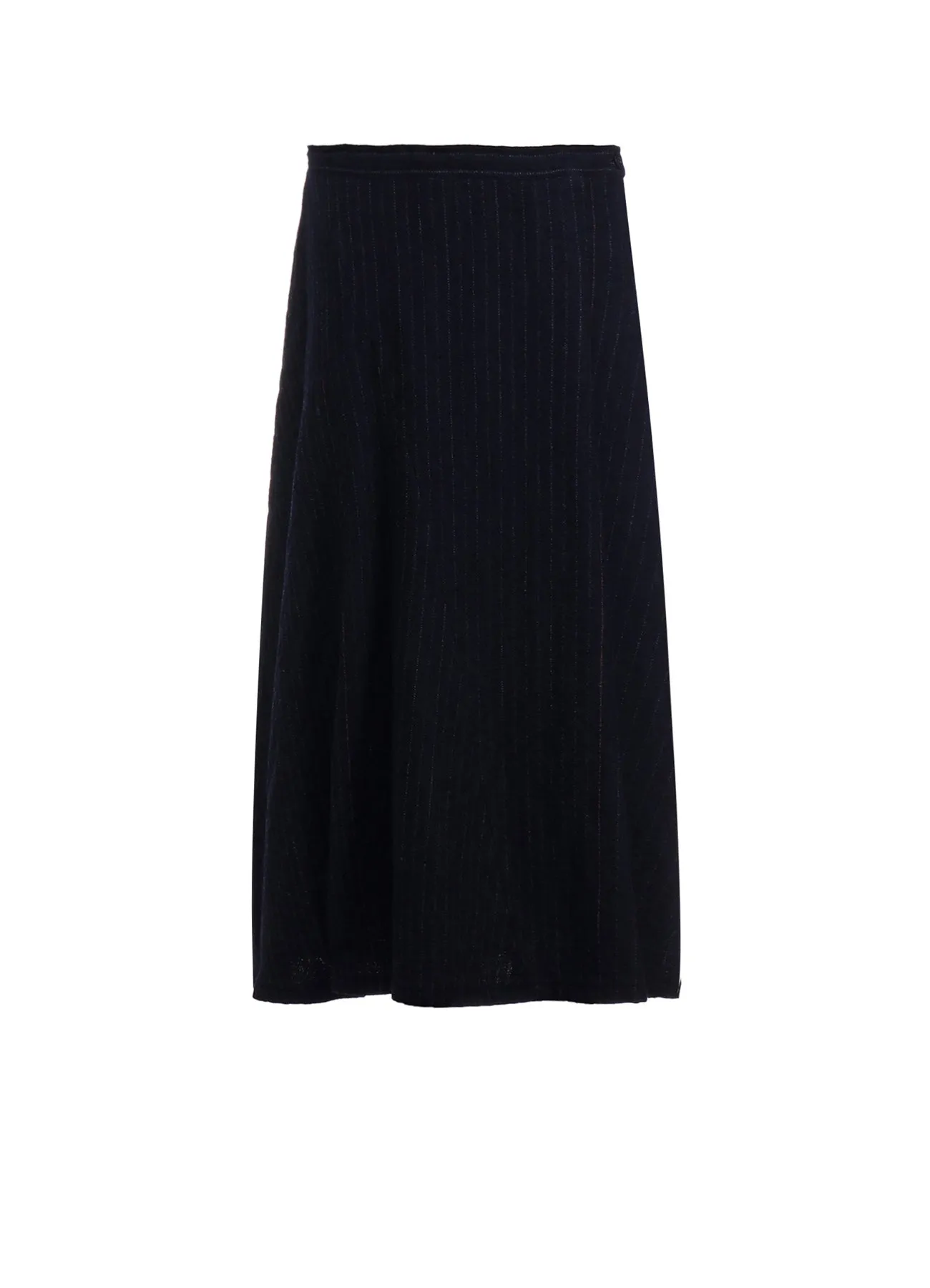 WOOL PINSTRIPE ASYMMETRIC FLARE SKIRT sold by Yohji Yamamoto