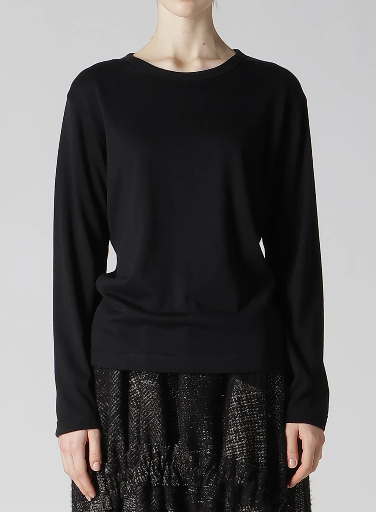 40/2 GAUZE JERSEY RELAXED ROUND LONG SLEEVE T sold by Yohji Yamamoto product image thumbnail 4