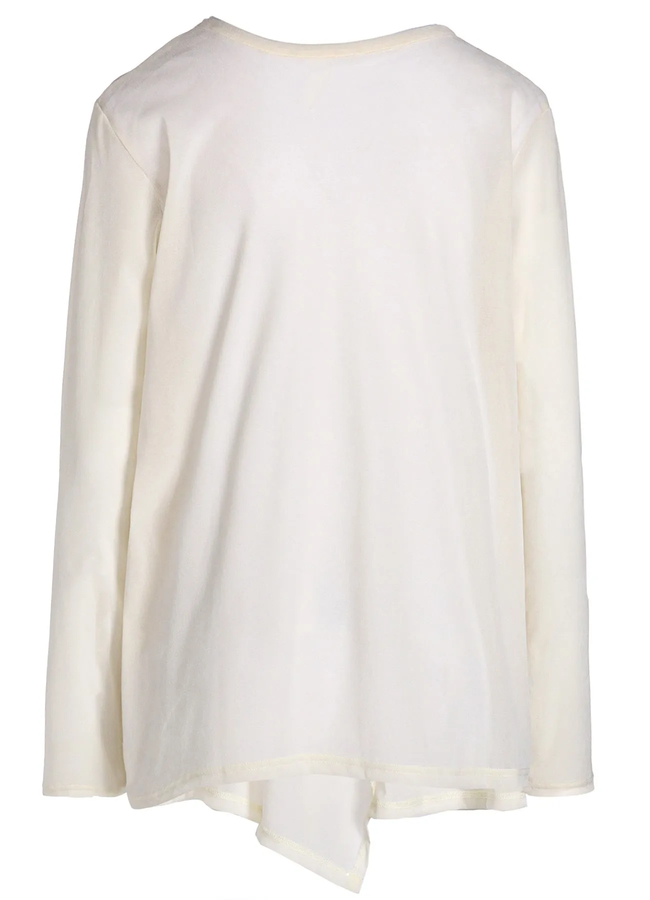 NYLON TULLE FLOCKING ROUND NECK FLARE LONG SLEEVE T sold by Yohji Yamamoto product image thumbnail 4
