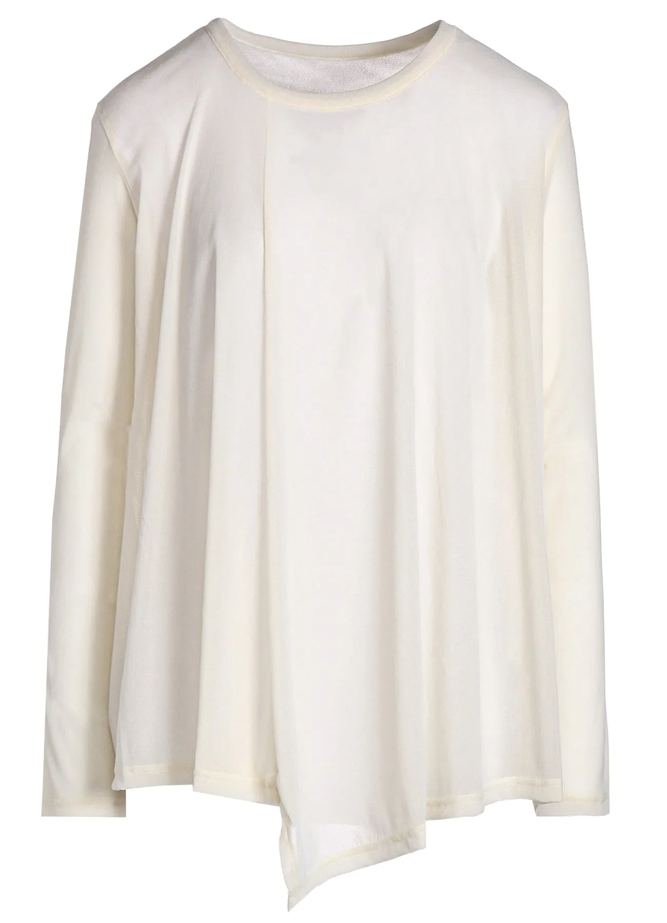 NYLON TULLE FLOCKING ROUND NECK FLARE LONG SLEEVE T sold by Yohji Yamamoto product image thumbnail 2