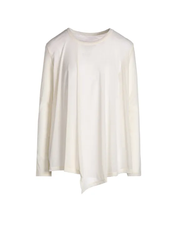 NYLON TULLE FLOCKING ROUND NECK FLARE LONG SLEEVE T sold by Yohji Yamamoto
